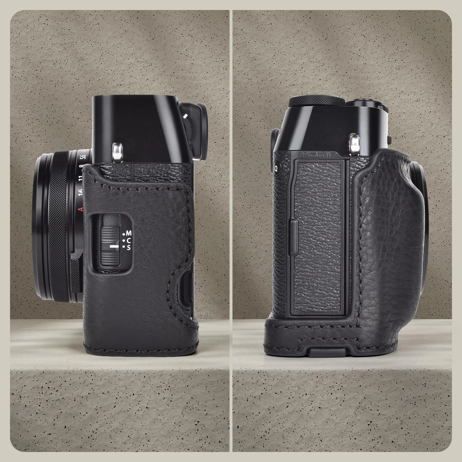 Fuji X100VI Skórzane Etui Ochronne, Czarny, MUZIRI KINOKOO