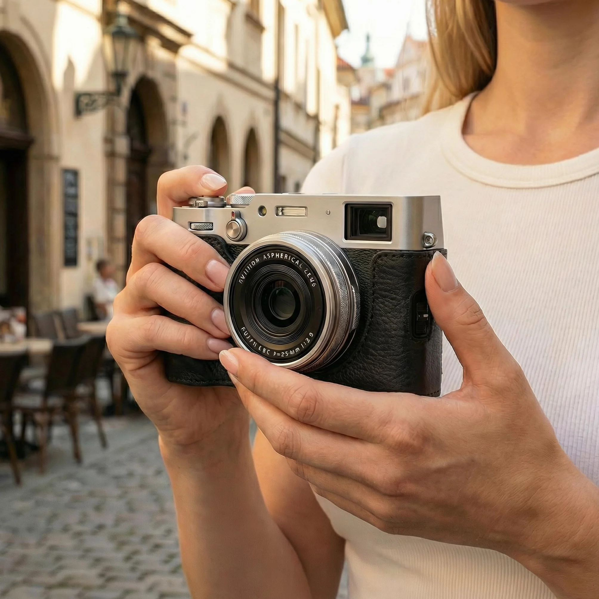 Fuji X100VI Skórzane Etui Ochronne, Czarny, MUZIRI KINOKOO