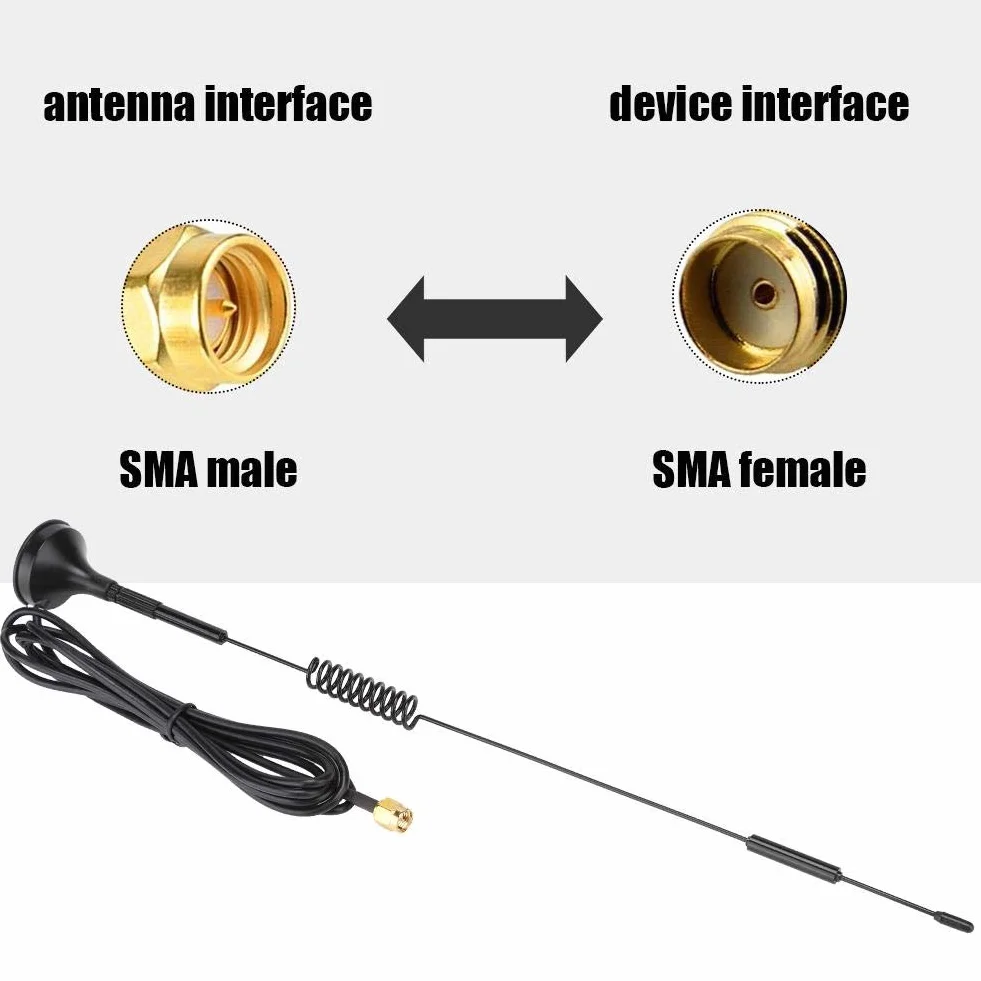 Sxhlseller Antena, moduł bezprzewodowy 433 MHz 10dBi wysoki zysk, 31 cm metalowa antena bezprzewodowy moduł magnetyczna antena ssąca SMA męska