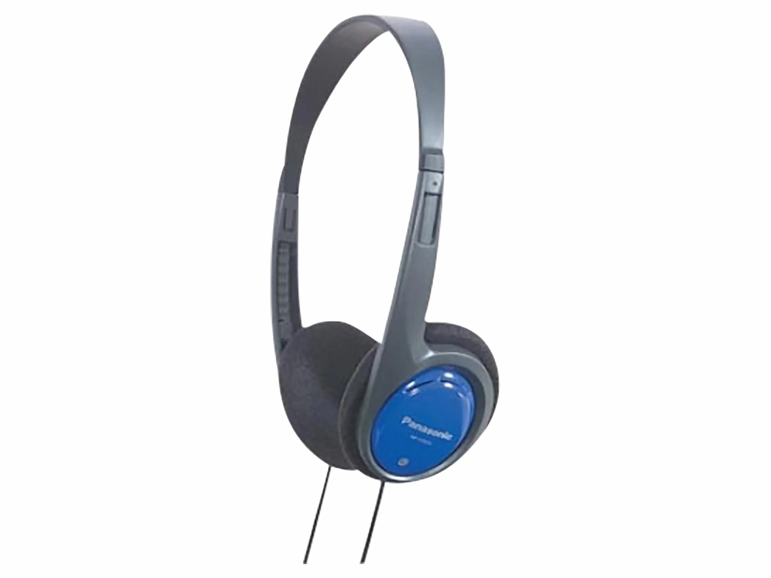 Panasonic RP-HT010 lekkie słuchawki nauszne przewodowe (piankowe nakładki na muszle słuchawkowe, ergonomiczna taśma nagłowna, system XBS), szaro-niebieskie