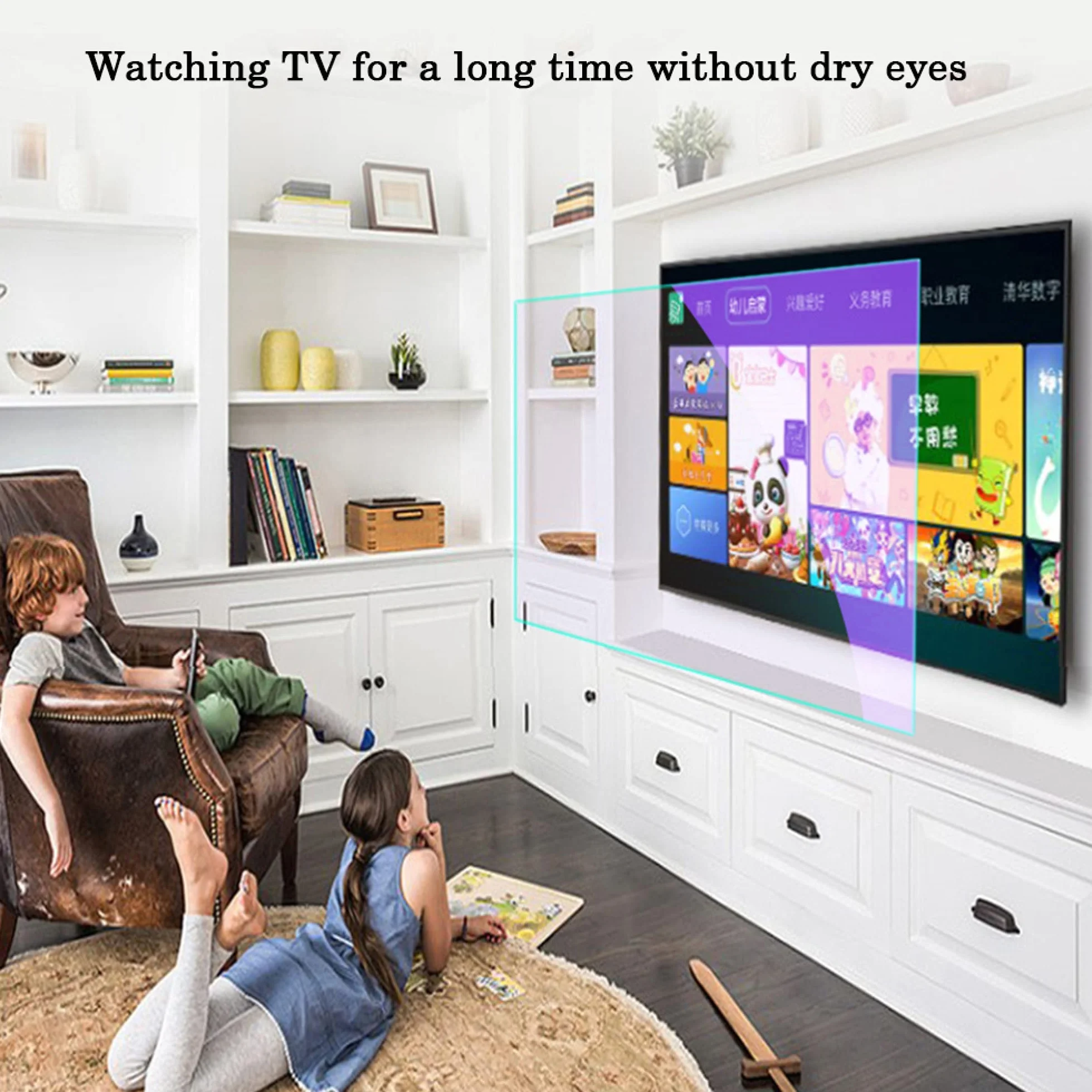 Matowa folia ochronna antyodblaskowa na ekran telewizora 32-75 cali, antyniebieskie światło, do Smart TV 4K LED LCD