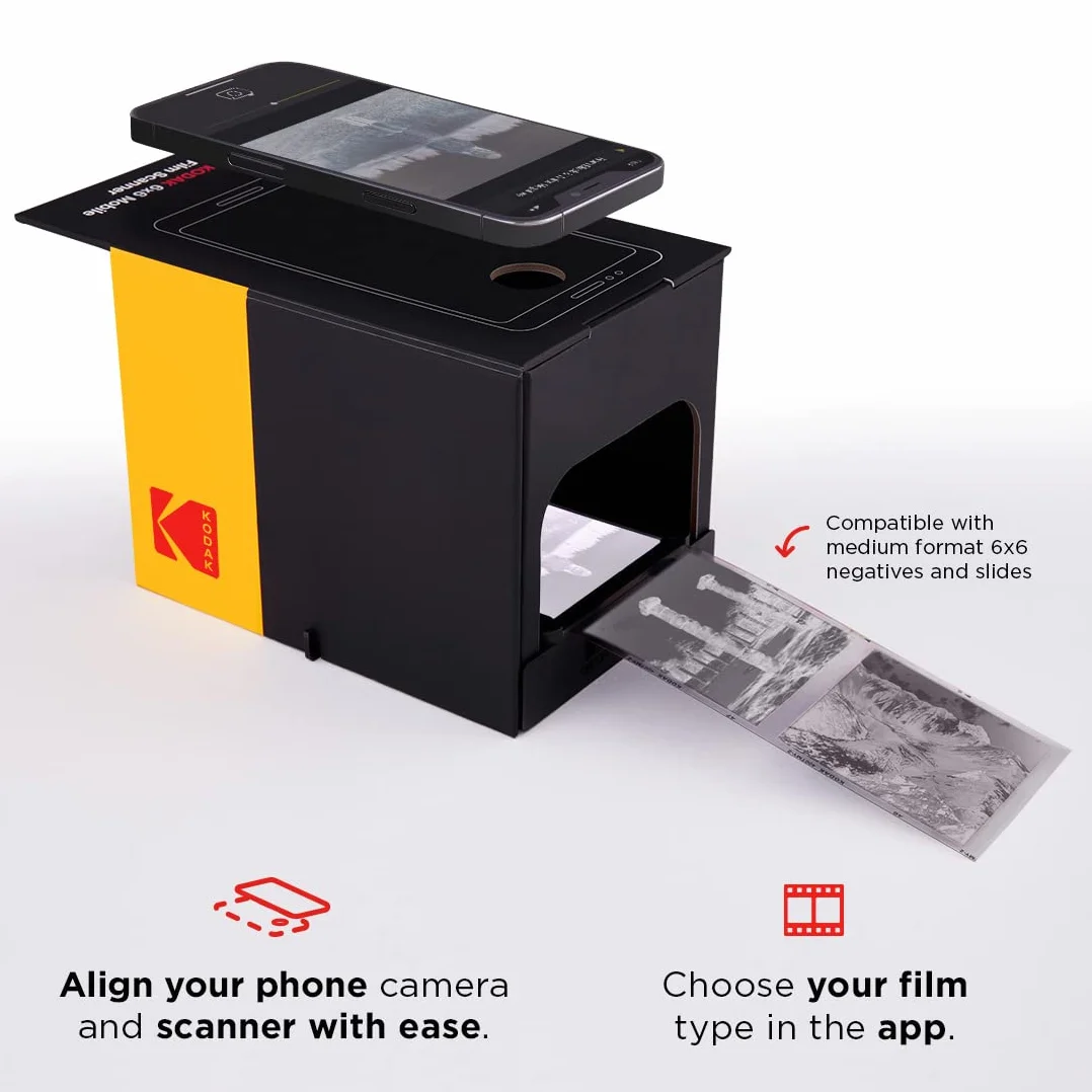 KODAK Mobilny skaner klisz 6x6 do slajdów i negatywów 120/220 na smartfon