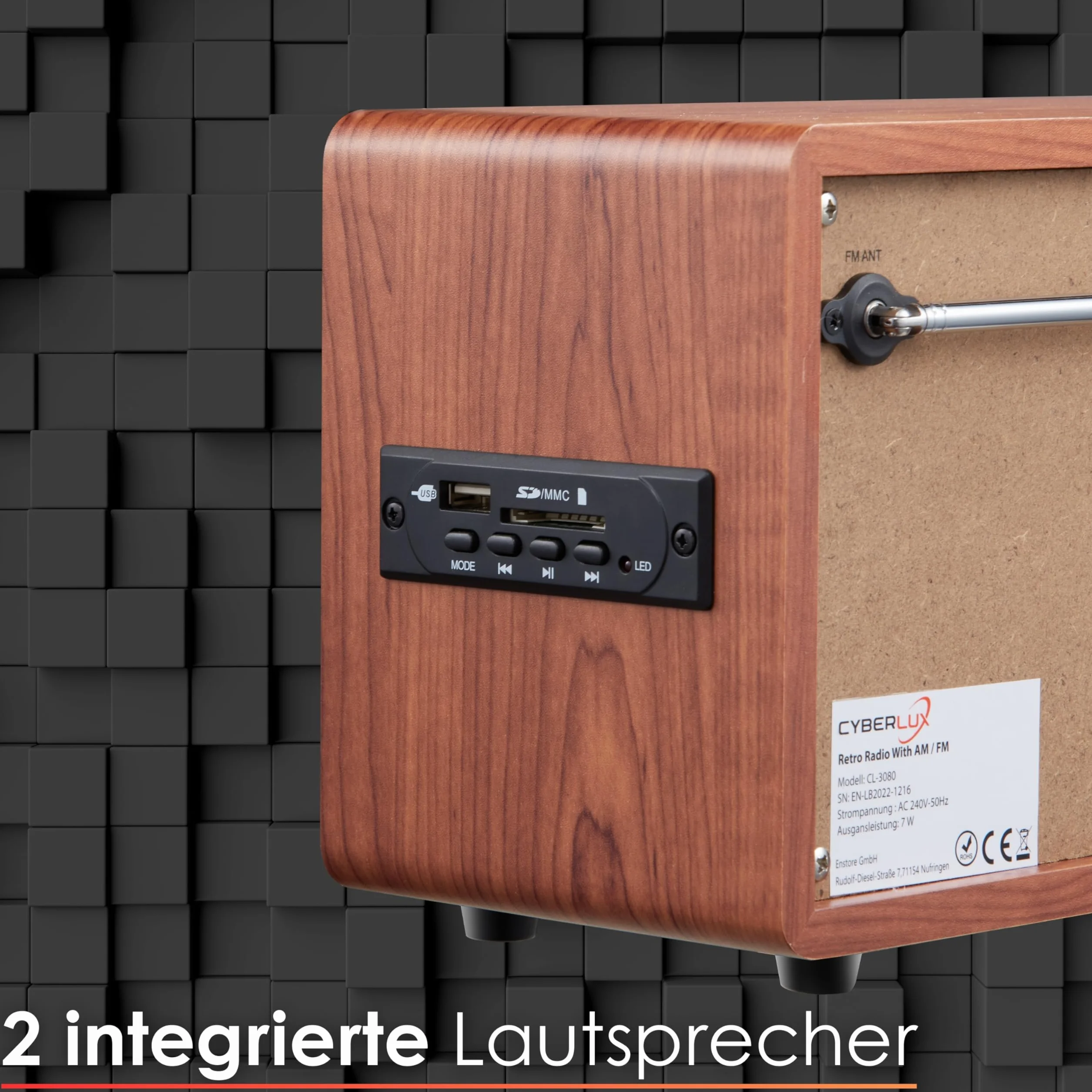 Nostalgia kompaktowy zestaw | radio drewniane z Bluetooth | USB | gniazdo na karty SD | FM/AM | system muzyczny w stylu retro | radio kuchenne | radio kuchenne | nostalgiczne radio vintage