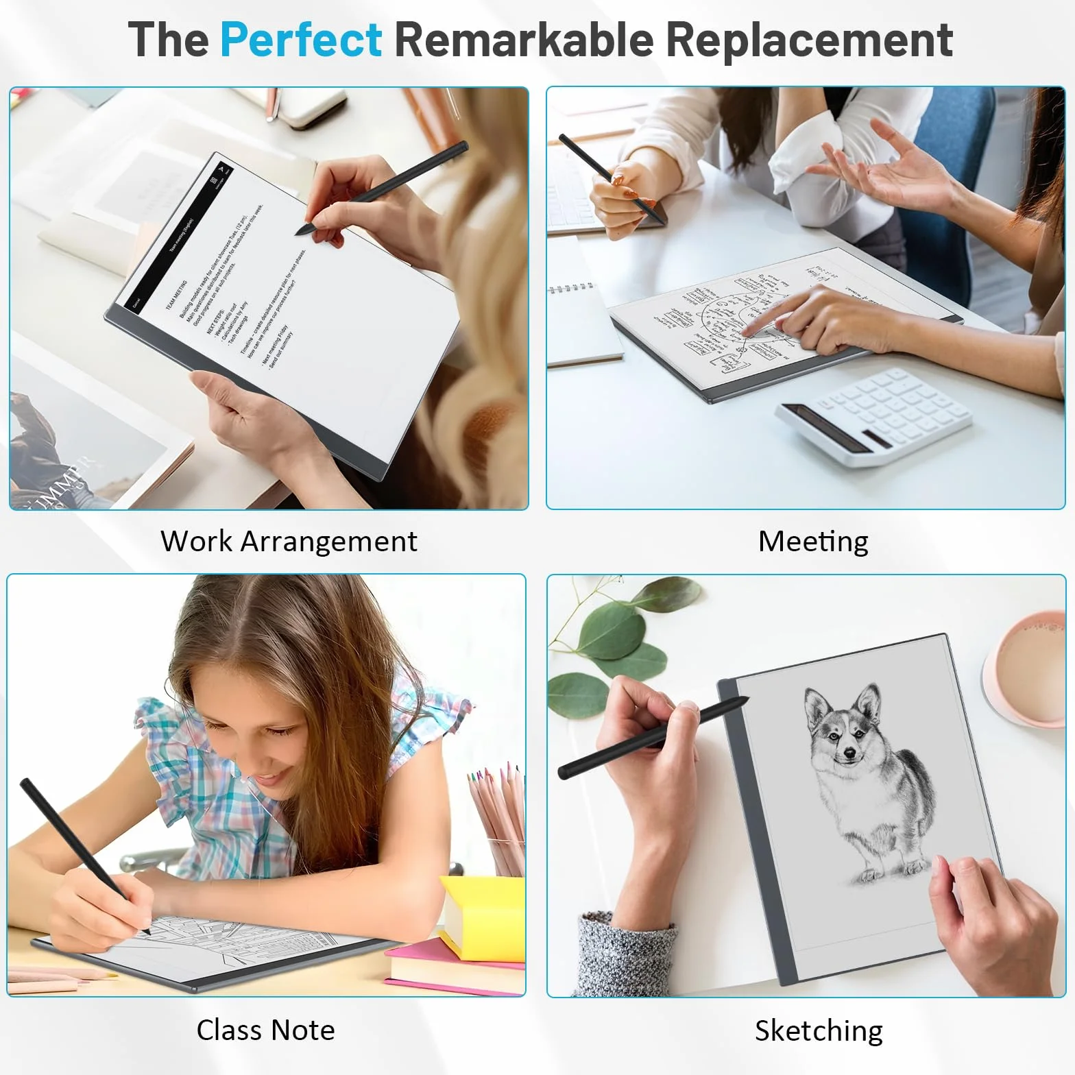 TiMOVO Magnetic EMR Stylus Compatible with Remarkable 2 Eraser 4096 Pressure Sensitivity Palm Rejection Tilt Black