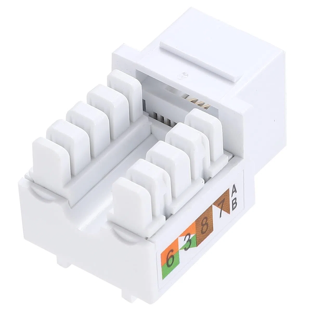 Greluma 10 sztuk gniazda Cat6 Keystone, gniazdo ścienne Ethernet, złącze sieciowe Cat6 - kompatybilne z Cat5/5e/6