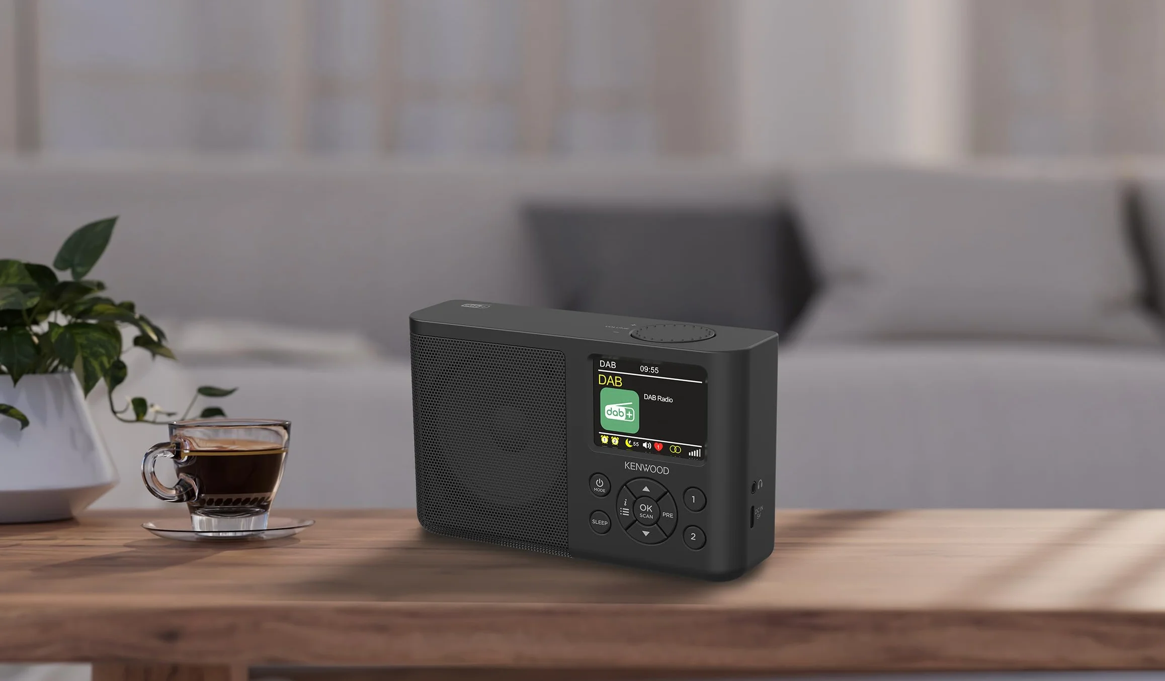 Kenwood CR-M33DAB-B przenośne radio DAB+ z Bluetooth, wbudowany akumulator litowo-jonowy i kolorowy wyświetlacz 6,1 cm, złącze ładowania USB-C, wyjście słuchawkowe (stereo), czarne