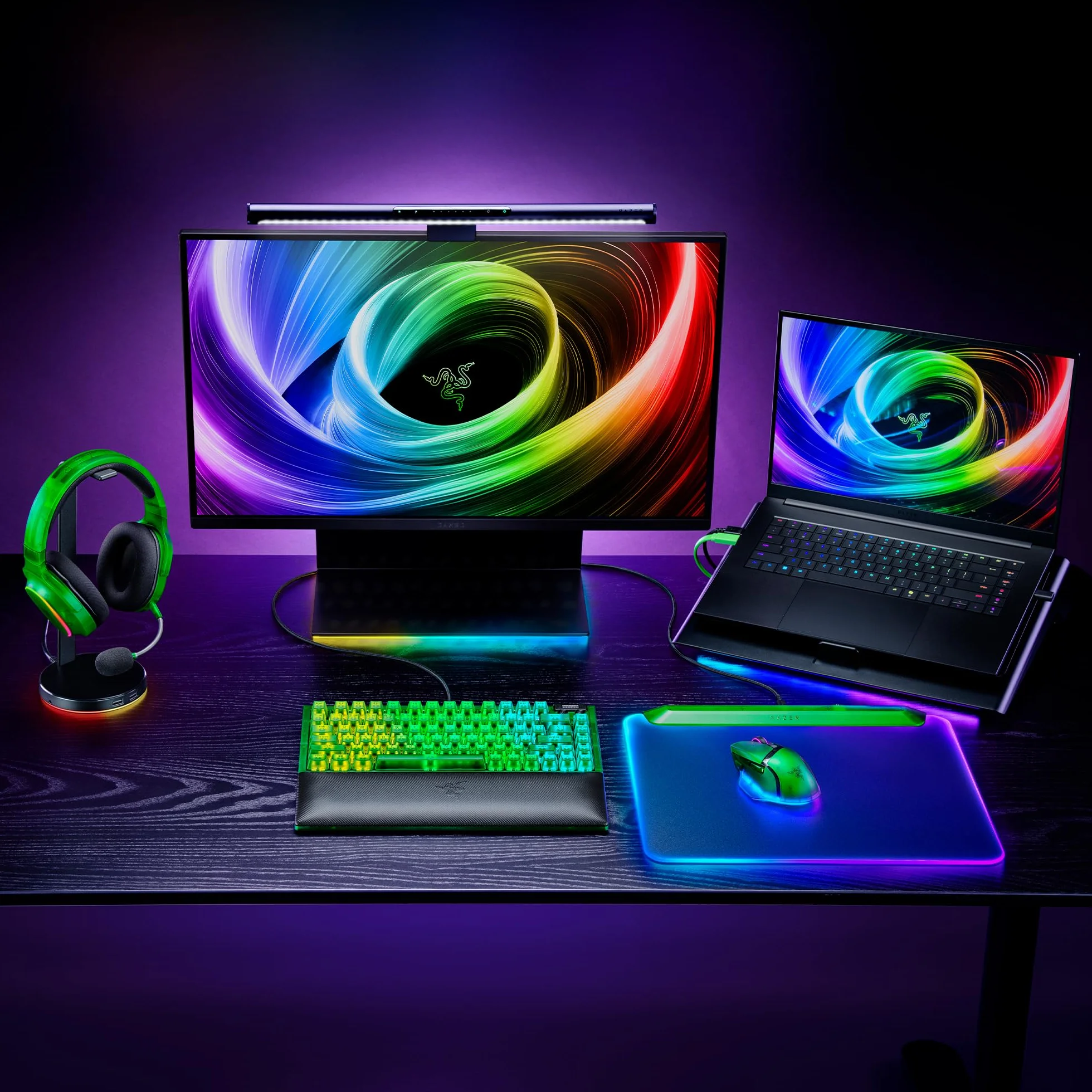 Razer Firefly V2 Pro Phantom Green Edition podkładka pod mysz do gier Chroma RGB USB 2.0 mikrotekstura antypoślizgowa
