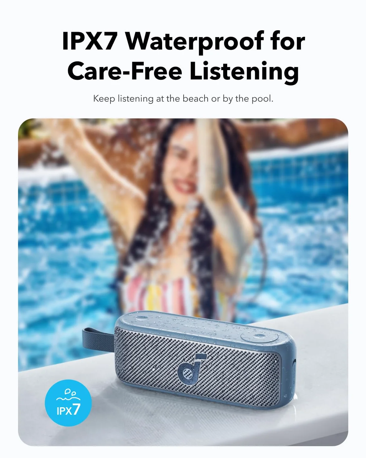 soundcore Motion 100 Głośnik Bluetooth, przenośny głośnik z bezprzewodową rozdzielczością Hi-Res, IPX7, ultraprzenośna konstrukcja do użytku na zewnątrz (czarny)
