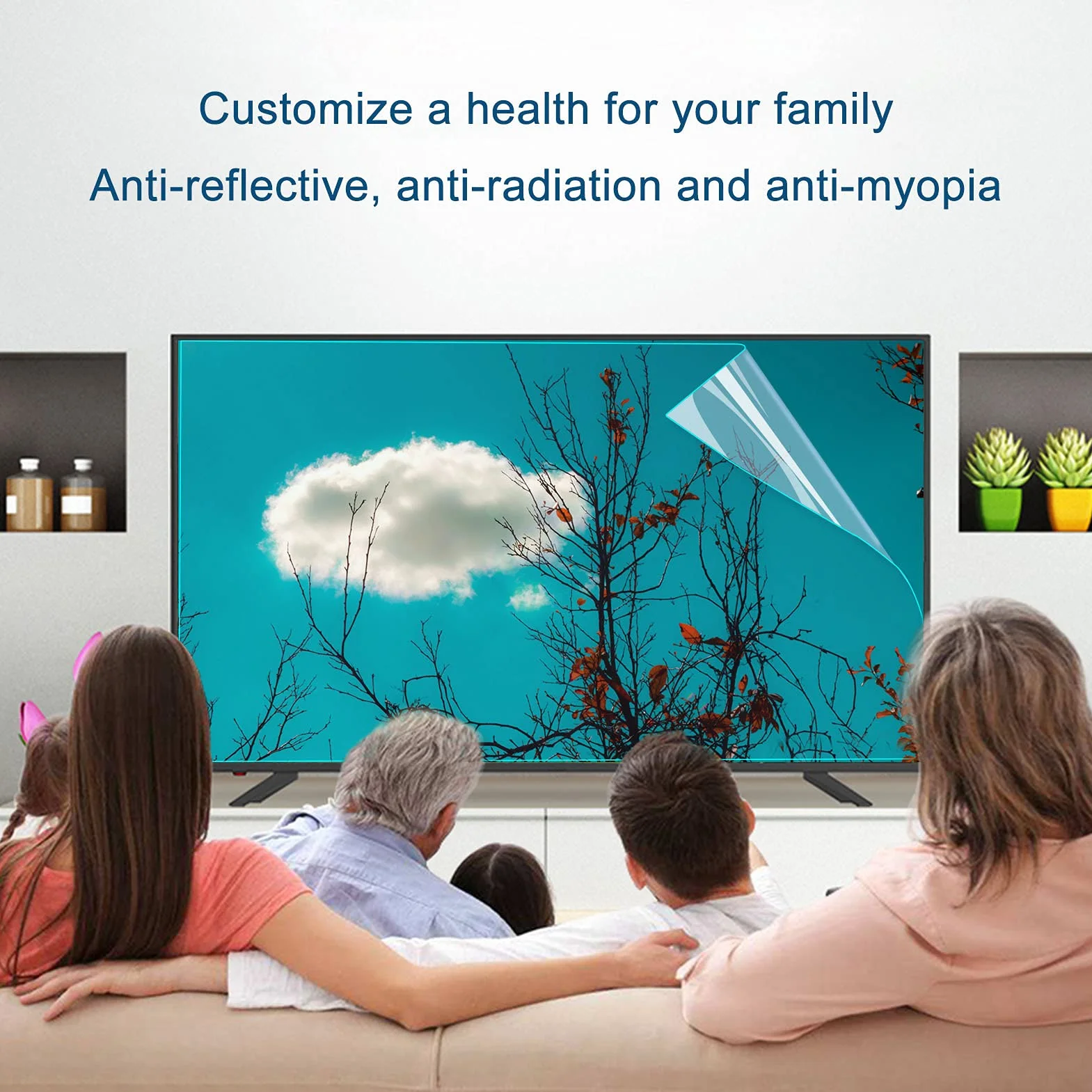 32-75 cali Ochrona ekranu telewizora, matowa antyodblaskowa anty-niebieskie światło Folia Zmiękcza światło Zmniejsza zmęczenie oczu dla Smart TV 4K LED, 32" (704 * 395mm)