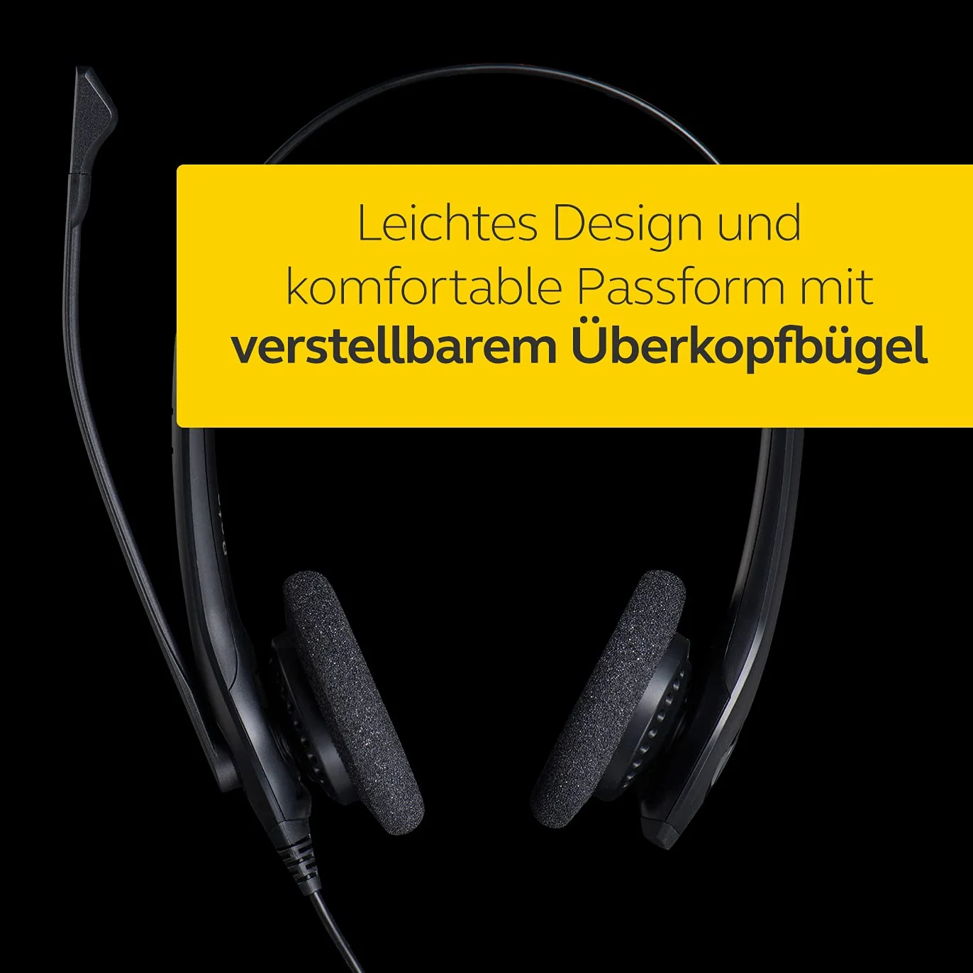 Jabra Biz 1500 Quick Disconnect On-Ear Stereo Headset - Corded Headphone with Noise-cancelling Microphone and Volume Spike Protection for Deskphones, Black