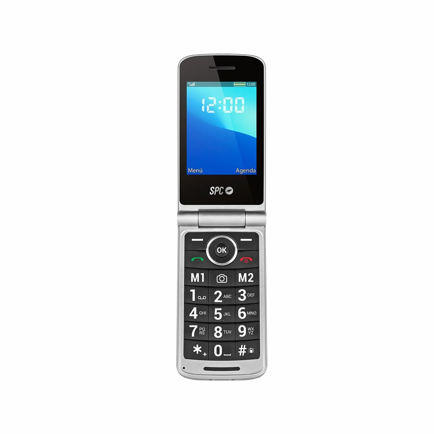SPC Prince 4G telefon komórkowy dla seniorów z klapką, duże, łatwe w obsłudze przyciski, przycisk SOS i zdalna konfiguracja, stacja ładująca, USB-C i 2 bezpośrednie zapisywanie - czarny