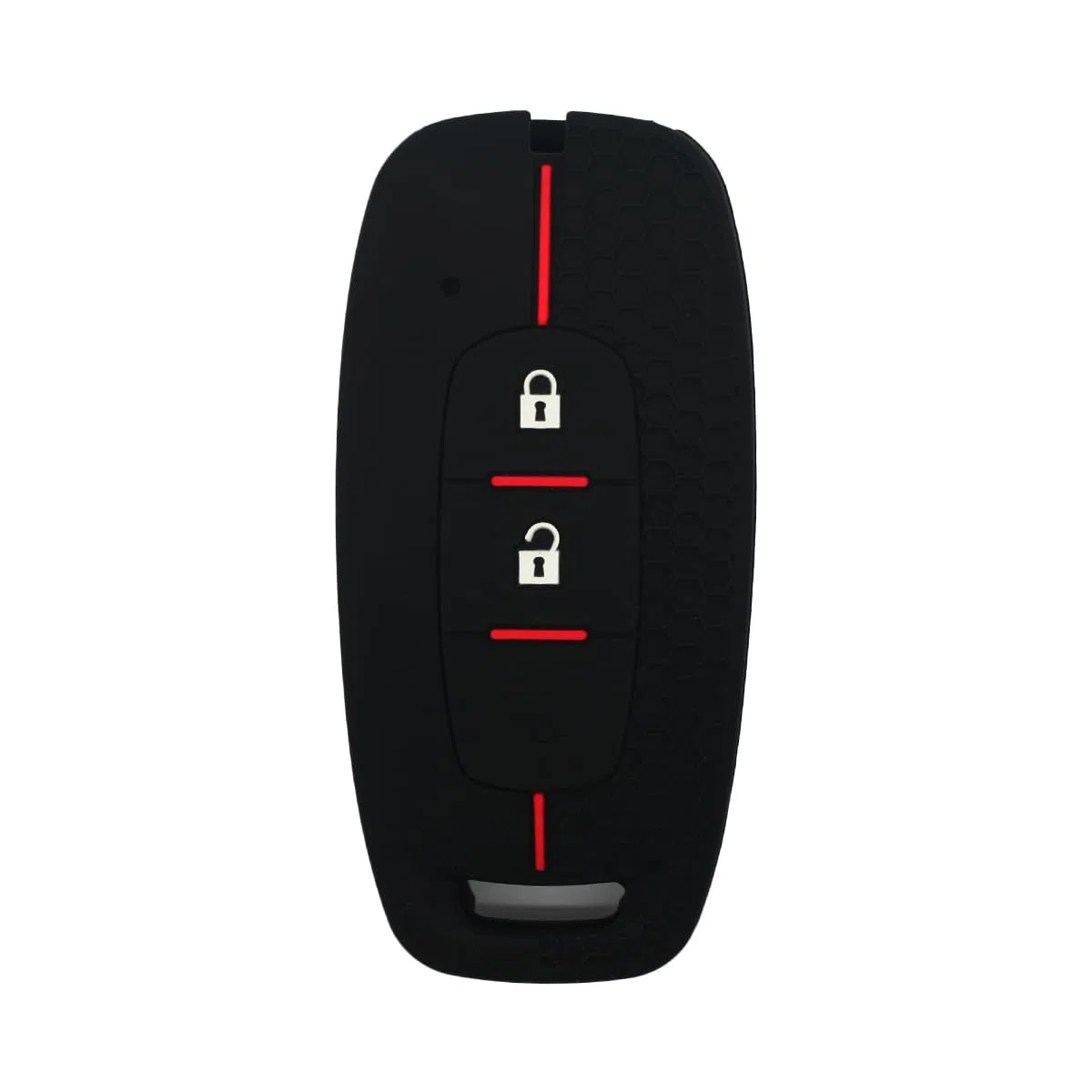 Silikonowy pokrowiec ochronny pokrowiec uchwyt skóra kurtka kompatybilna z NISSAN 2 przyciski Smart Remote Key Fob CV9508 czarny