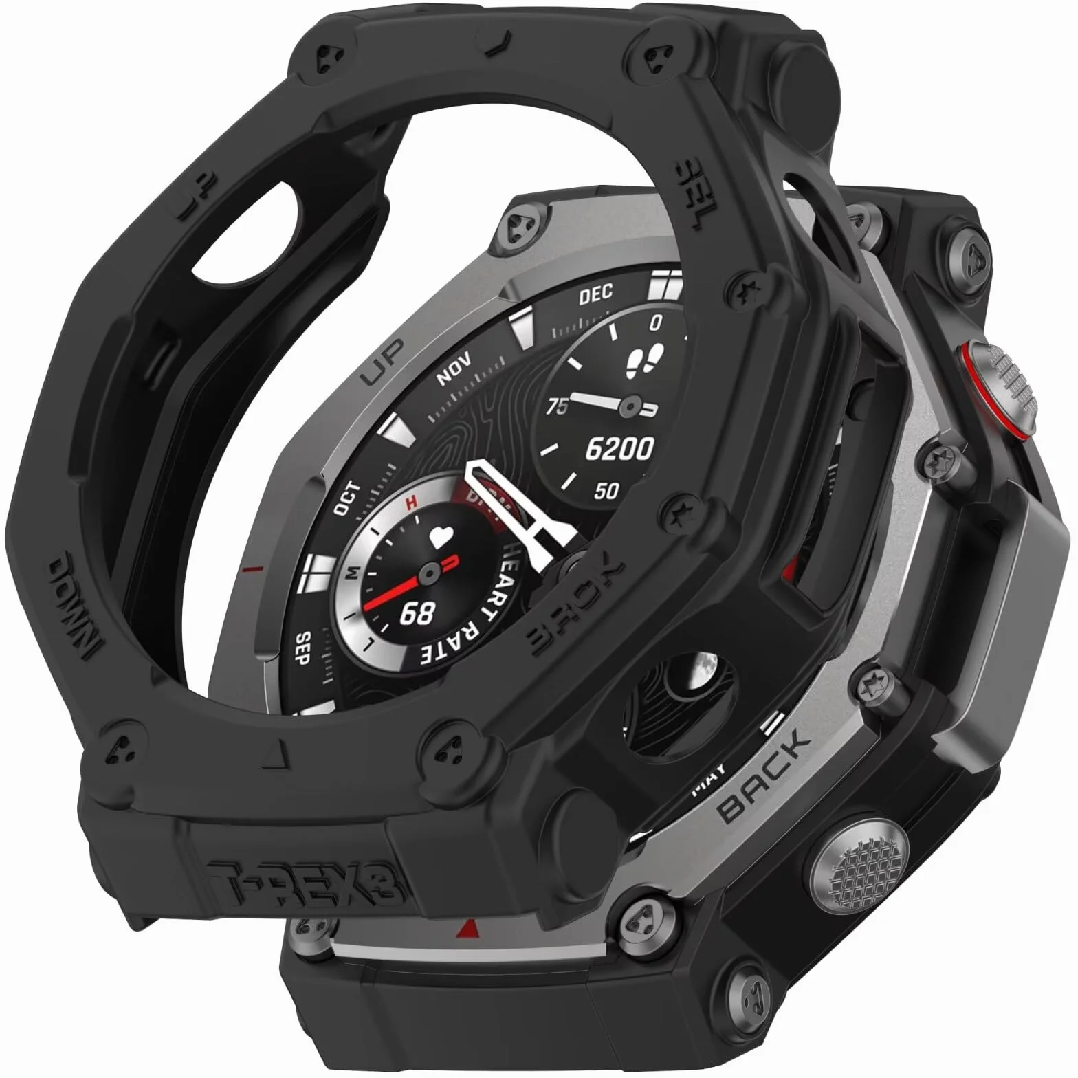FTRONGRT Etui kompatybilne z Amazfit T-Rex 3, miękkie TPU, odporne na zarysowania etui ochronne do zegarka kompatybilne z Amazfit T-Rex 3. Czarne