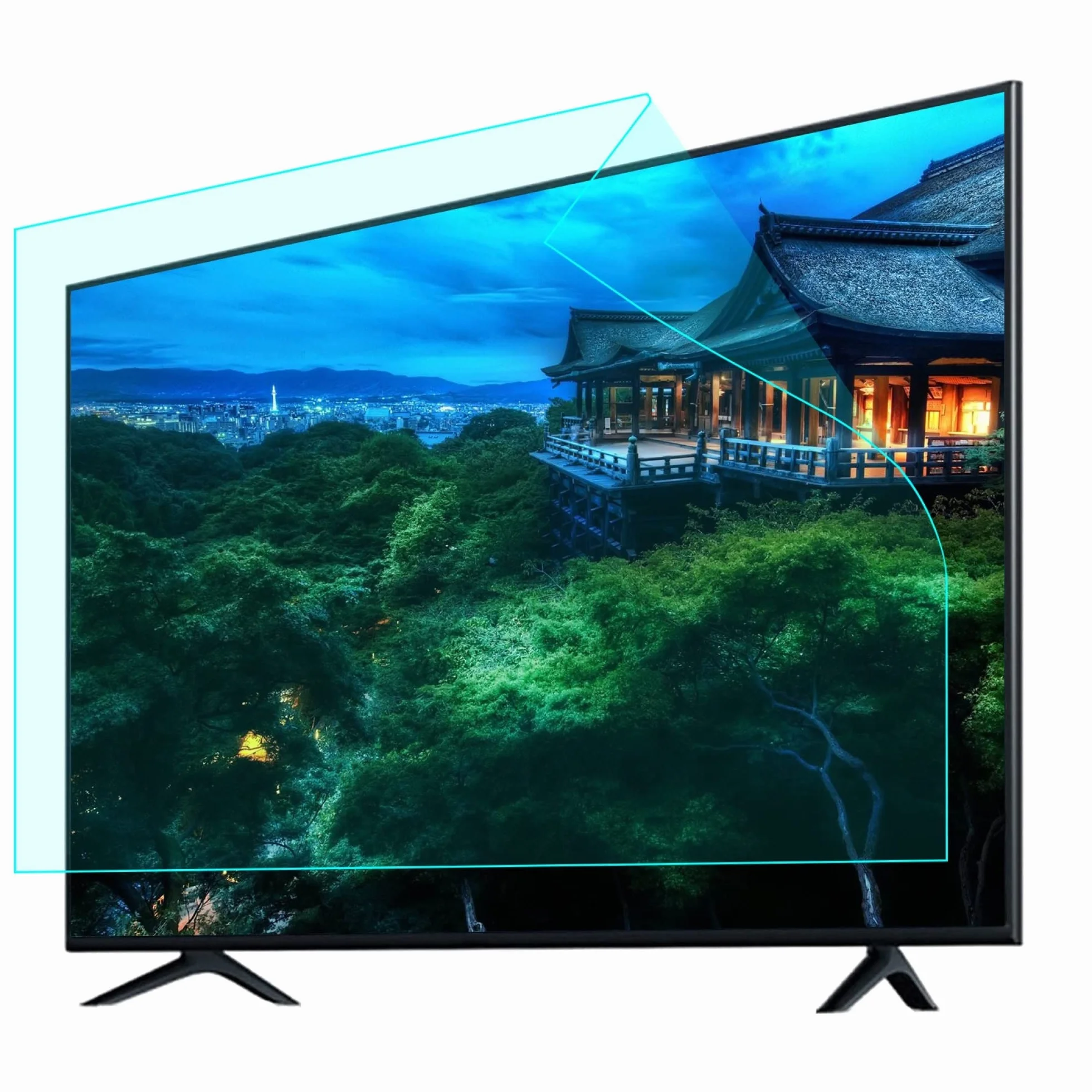 4H Matowy Ochraniacz Ekranu TV LCD Antyodblaskowy, Skuteczność Antyodbicia Do 90%, Antybłękitny/Antyodblaskowy Film Filtr Zmiękcza Światło, Zmniejsza Zmęczenie Oczu / 75 cali 1645 X 930mm / Niebieski