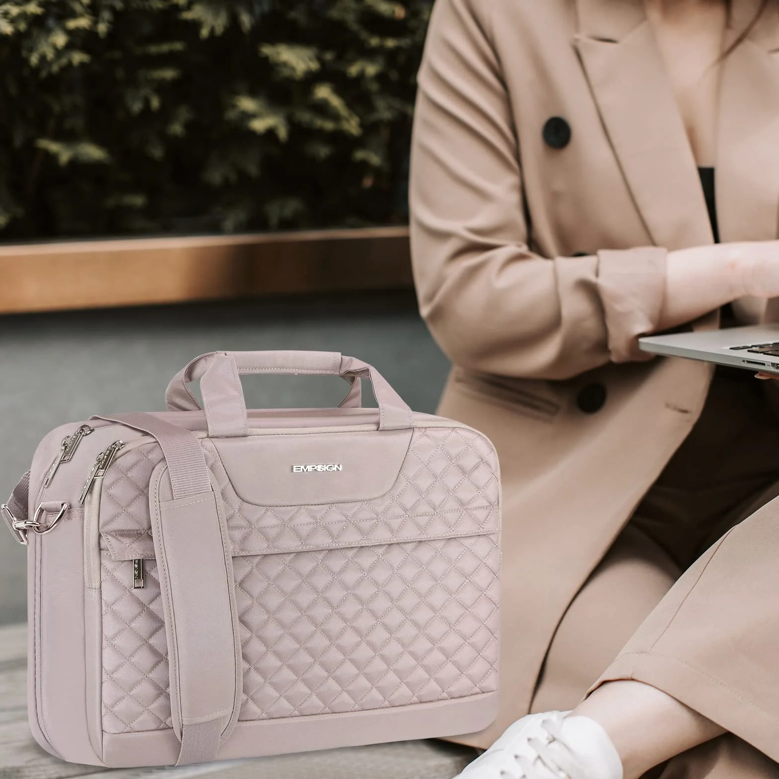 EMPSIGN Torba na laptopa 17 cali wodoodporna z kieszeniami RFID