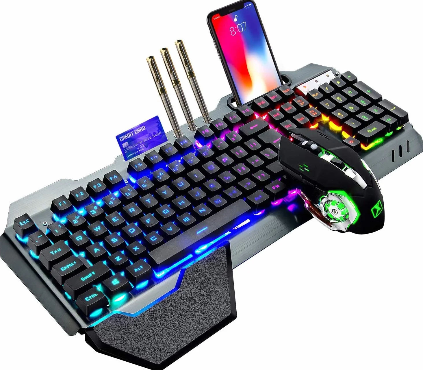 Bezprzewodowy zestaw klawiatura mysz 2,4 GHz 4800 mAh LED RGB 2400 DPI