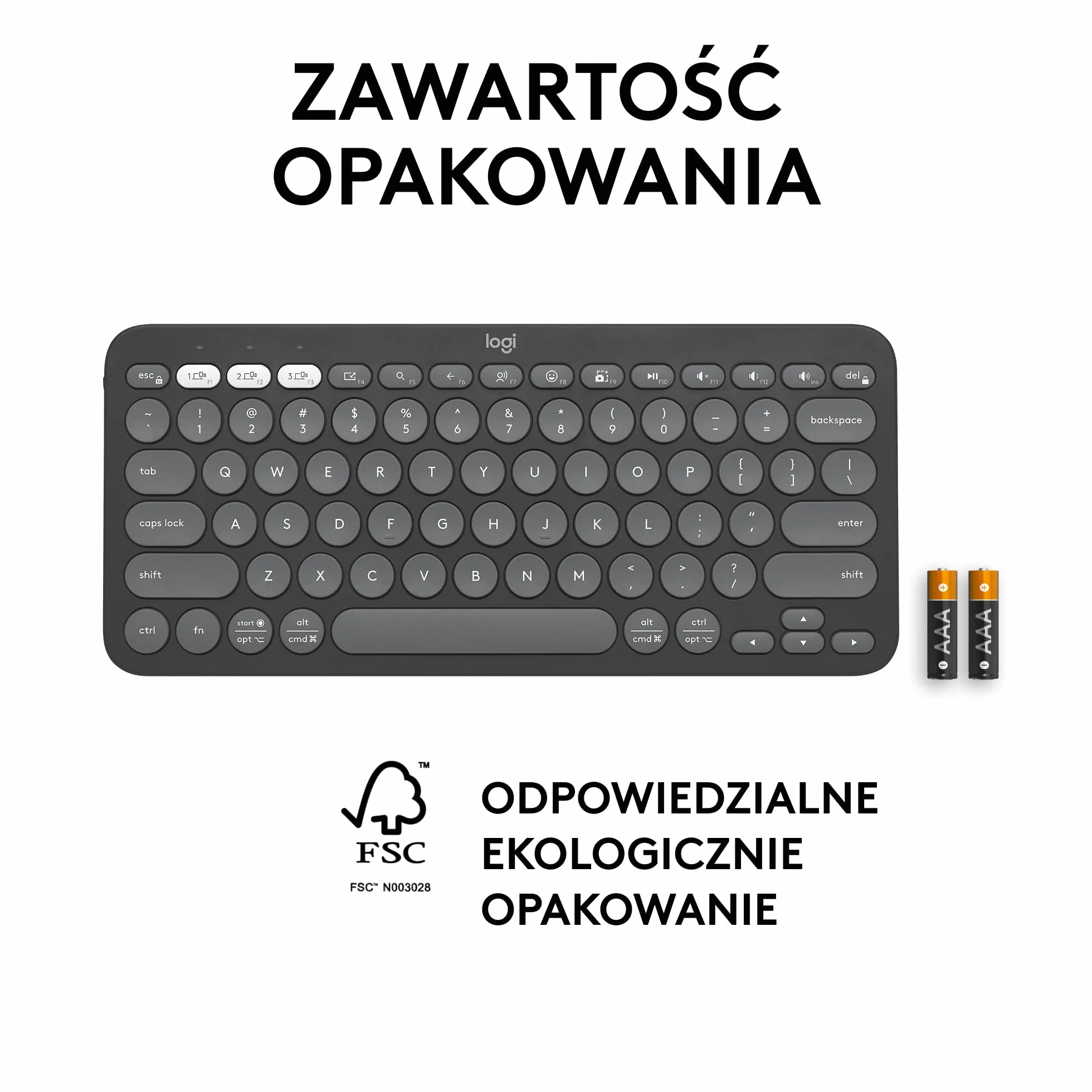 Logitech Pebble Keys 2 K380s Bezprzewodowa Klawiatura Bluetooth QWERTY Grafit