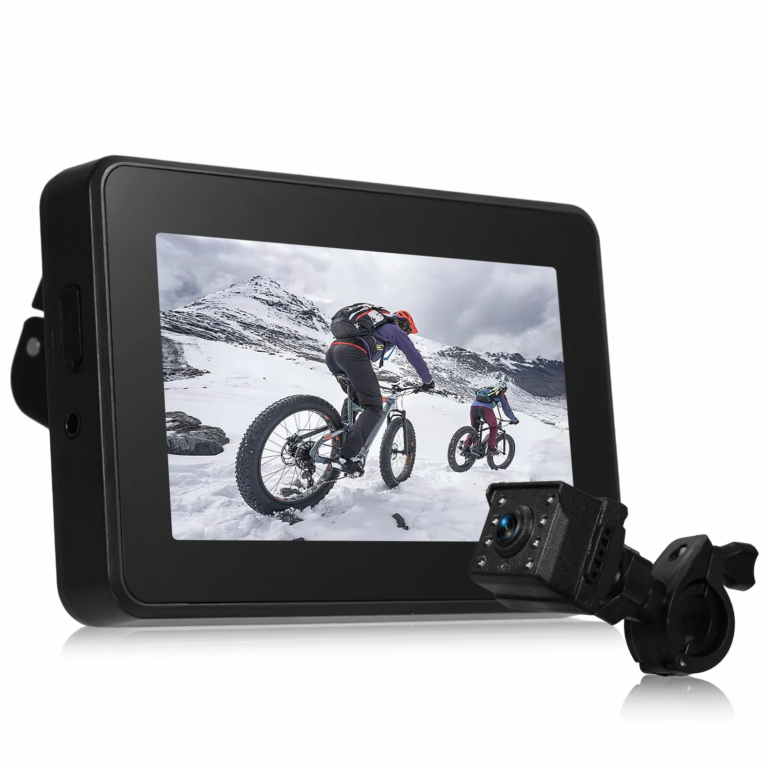 Shkalacar Tylna kamera rowerowa 1080P z monitorem 4,3 cala, 8 diod LED noktowizor