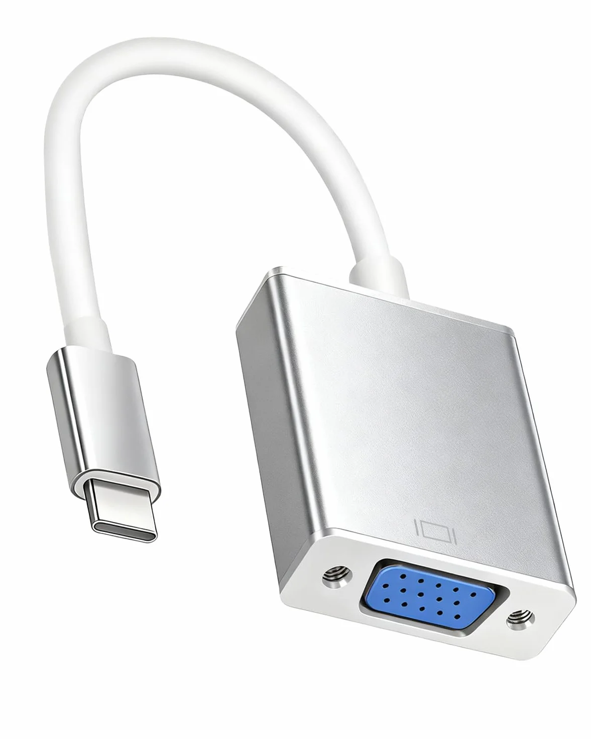Adapter USB C na VGA, kompatybilny z Thunderbolt 3/4, konwerter męski na żeński, rozdzielczość 1920x1200 dla MacBook Pro/Air, iPhone 15 Plus Pro Max, aluminiowa obudowa, akcesoria multimedialne