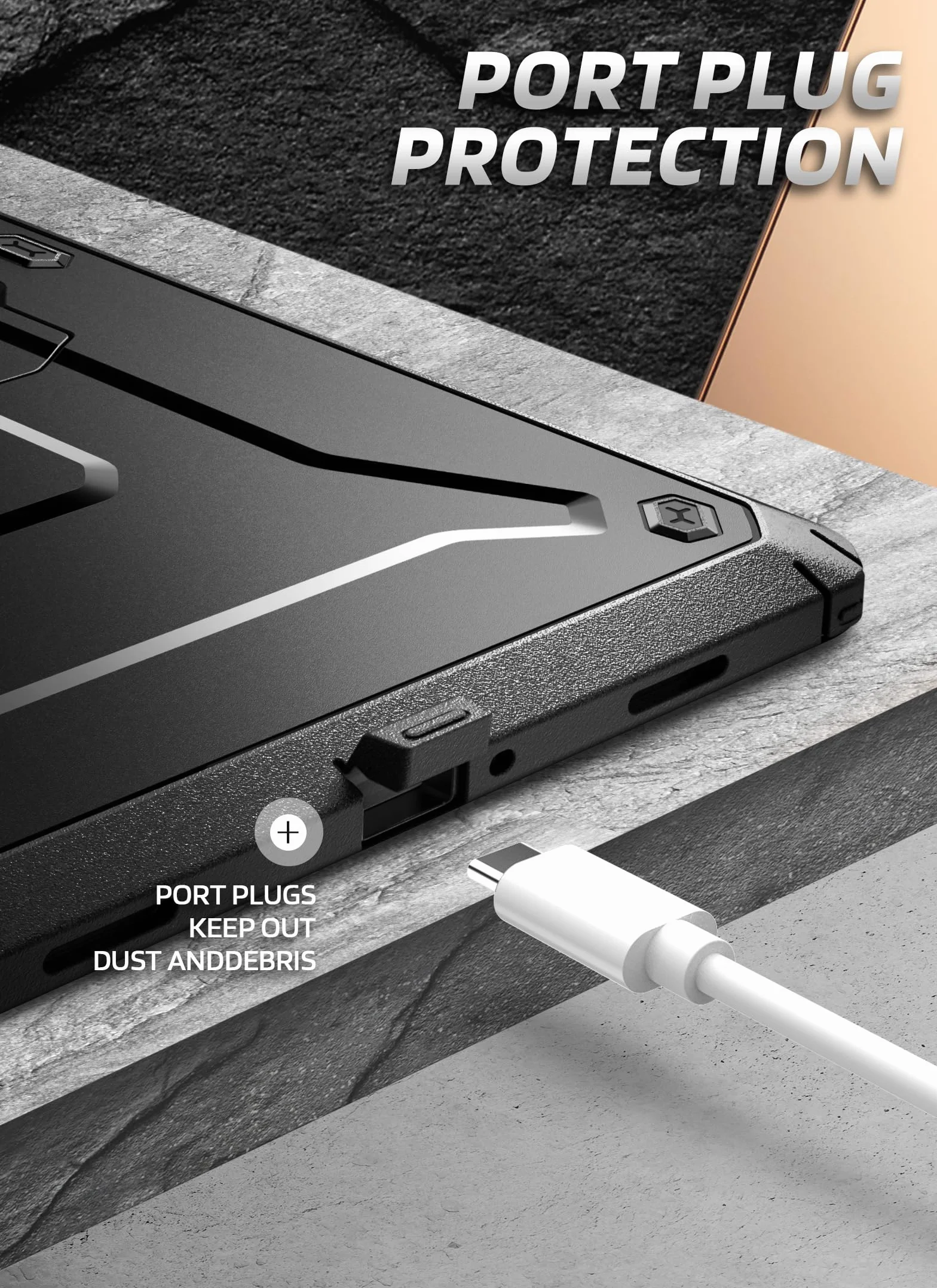 SUPCASE Etui Samsung Galaxy Tab A11 Plus Unicorn Beetle Pro wbudowana osłona ekranu wytrzymały pokrowiec ochronny czarny