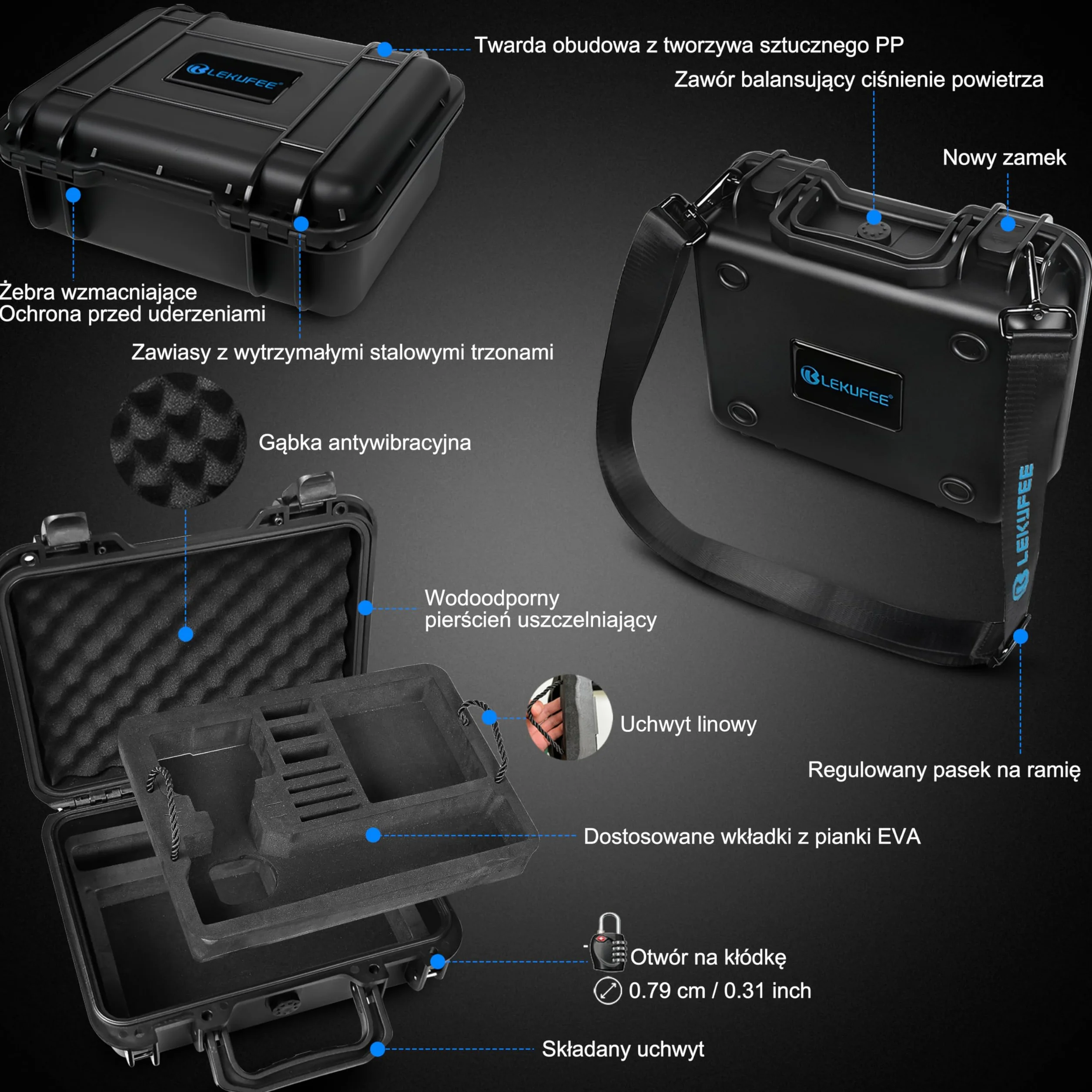 Lekufee Wodoodporny Pokrowiec na Insta360 Ace Pro 2/Insta360 Ace Pro/Insta360 Ace/Kamerę Akcji Transmisję na Żywo oraz Akcesoria (Tylko Pokrowiec）
