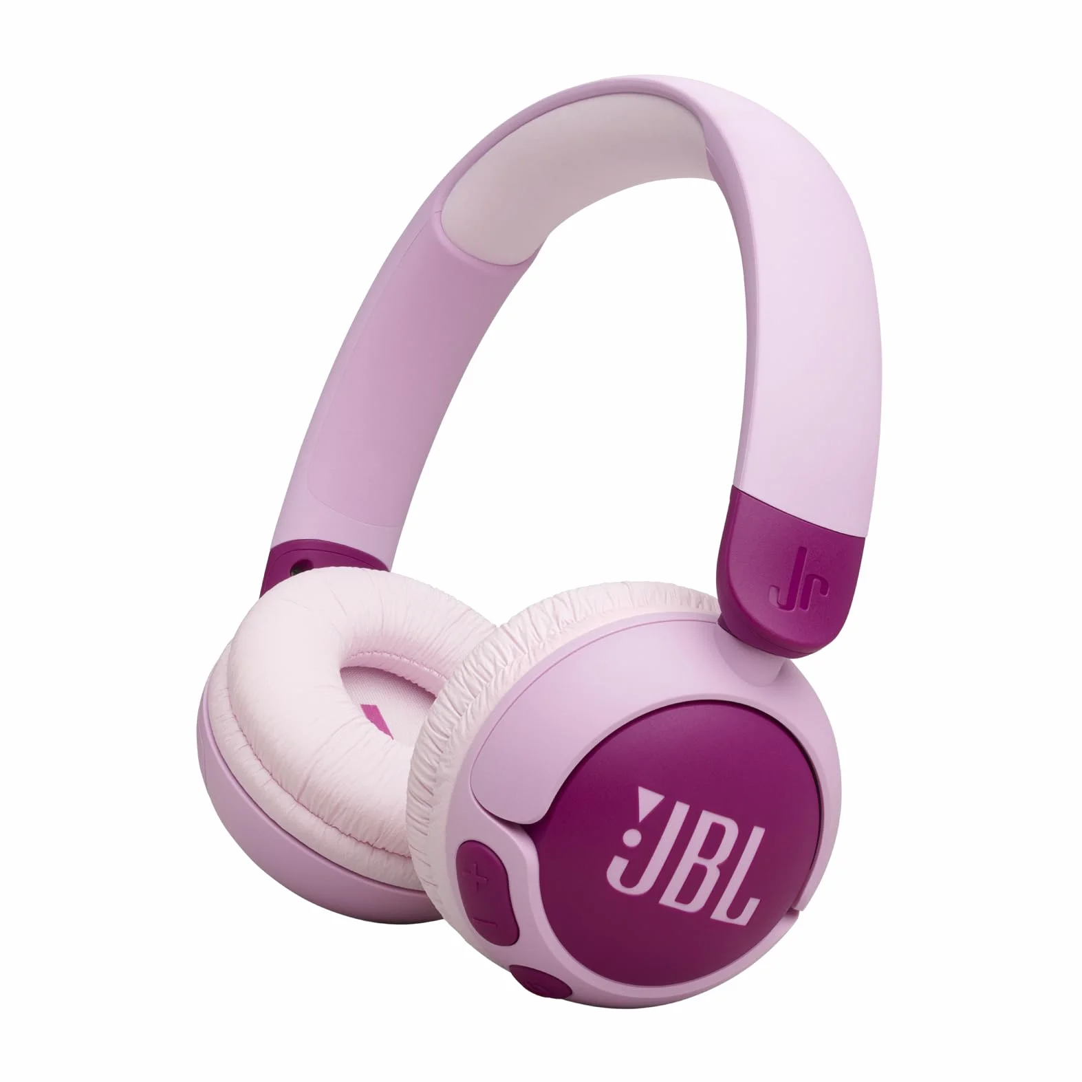 JBL Junior 320 BT Bezprzewodowe Słuchawki Nauszne z Bluetooth dla Dzieci z Wbudowanym Mikrofonem, 50 H Odtwarzania, Ograniczeniem Głośności, Łatwym Sterowaniem i Zestaw naklejek, Fioletowe