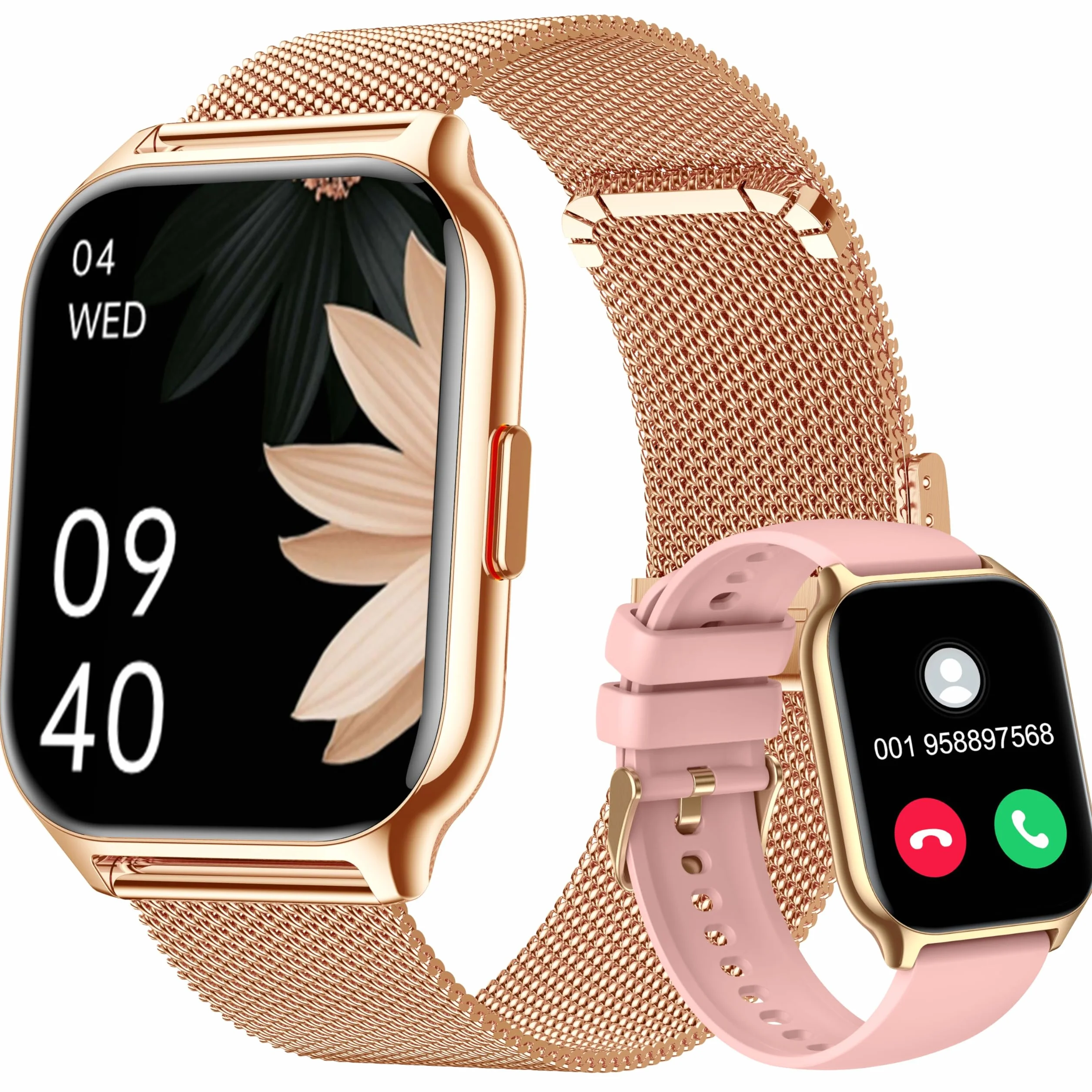 Smartwatch, odbieranie, nawiązywanie połączeń, 2-calowy smartwatch dla mężczyzn i kobiet, zegarek fitness z ciśnieniem krwi, monitorem snu, licznikiem kroków, ponad 110 sportów, smartwatche
