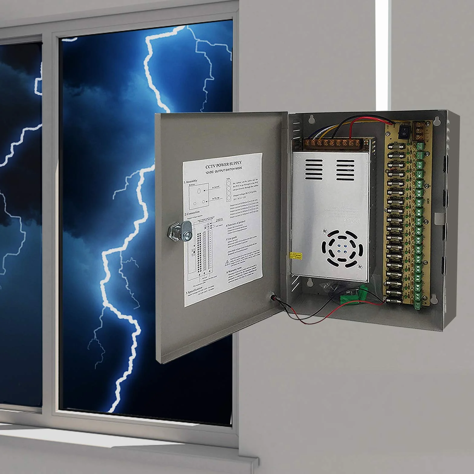 Redrex Uniwersalny regulowany zasilacz impulsowy 24 V 15 A DC, 360 W, zbudowany z wentylatorem chłodzącym o regulowanej temperaturze do CCTV, projektu komputerowego, drukarki 3D, sterownika LED
