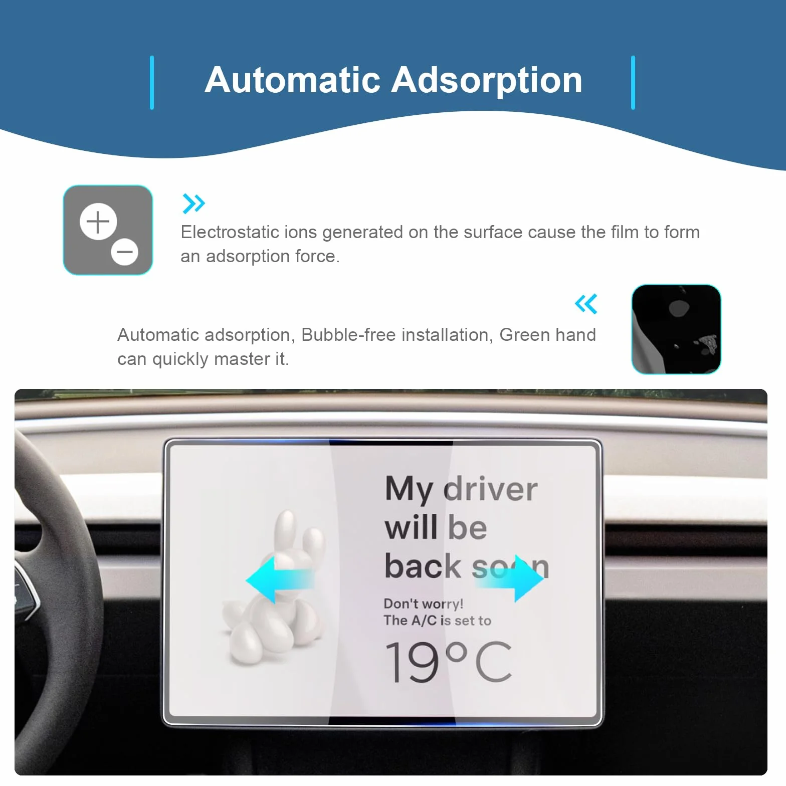 GAFAT Tesla Model Y Juniper 2025 2026 Model 3 2024 2025 15,4" Nawigacja Folia Ochronna Ekran Dotykowy 9H Odporny zarysowania