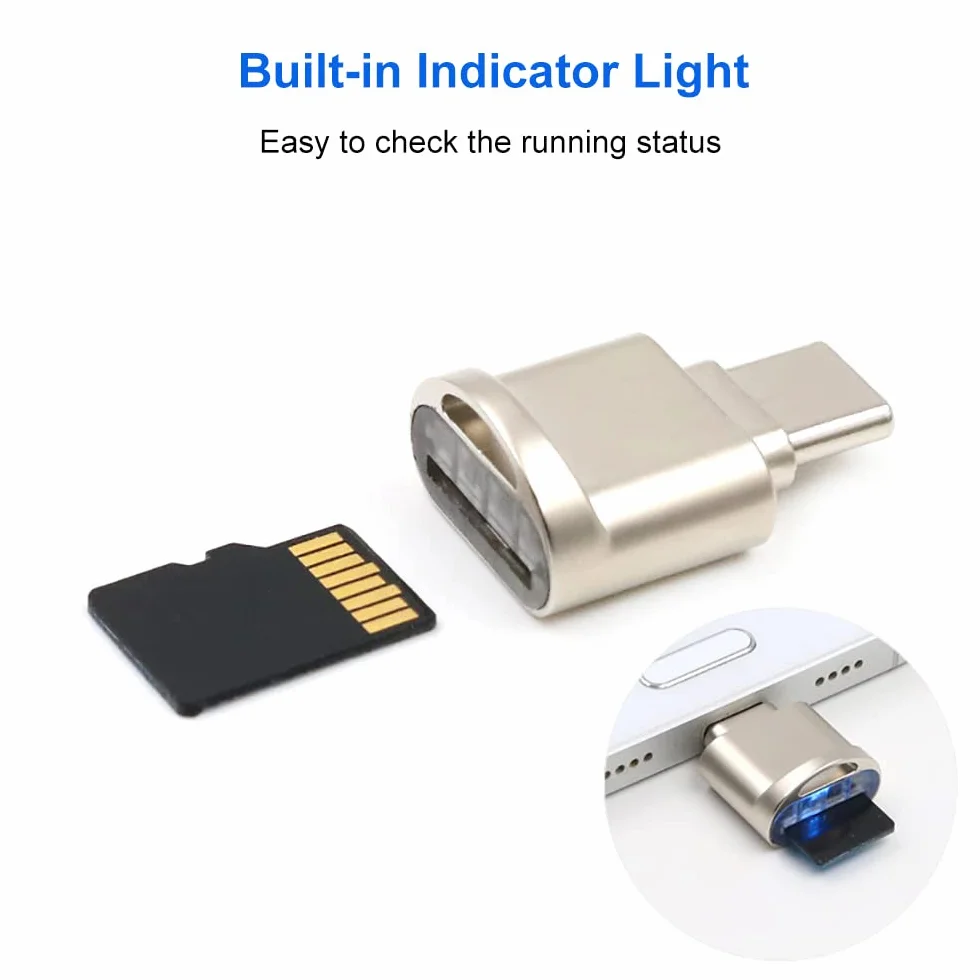 Czytnik kart Micro SD, Czytnik kart USB C na SD, Mepsies Czytnik kart pamięci TF typu C z Adapterem USB C na USB, Kompatybilny z Laptopami, MacBook, iPhone 17/16/15, iPad, Samsung Galaxy i nie tylko