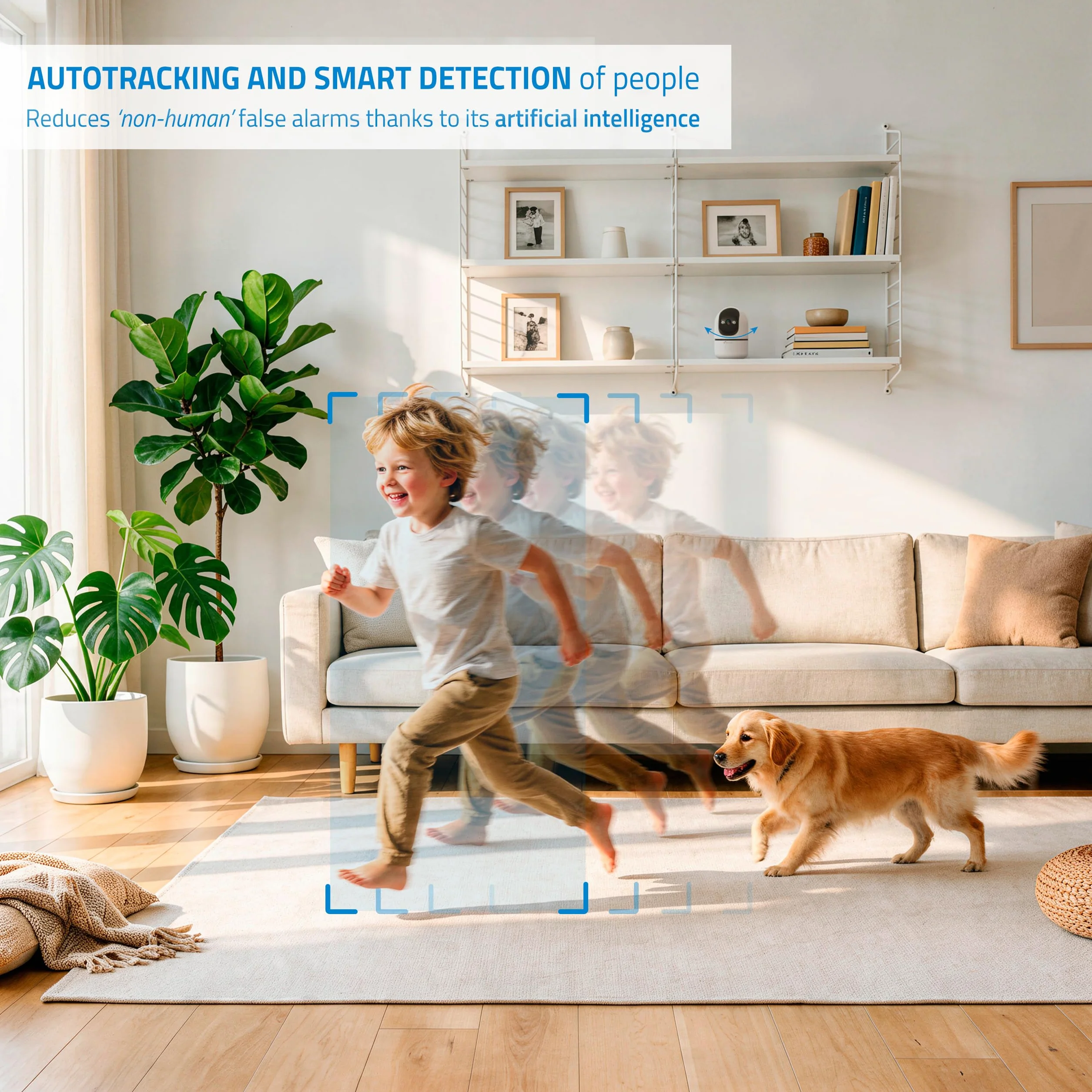 NIVIAN Kamera do monitoringu wewnętrznego 4G karta danych zawiera 3MP SuperHD 2K - Night Vision, Wykrywanie ludzkiej AI, automatyczne śledzenie, dwukierunkowy dźwięk, ruch 350°, kontrola aplikacji