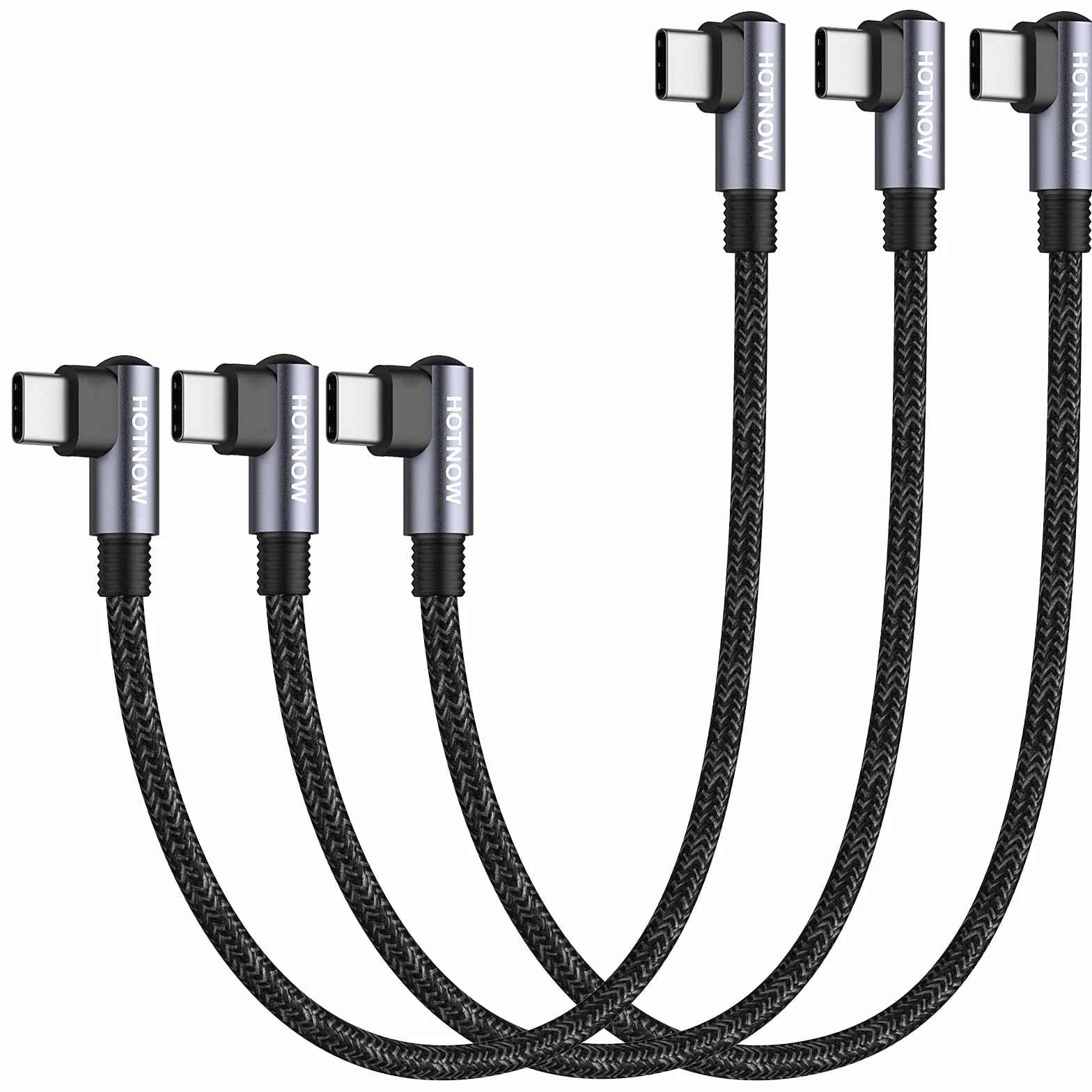 Prostokątny kabel USB C do C 30cm 3 Kawałki, krótki kabel ładowarki USB C 65W Szybkie przewody ładowania iPhone 15/16/17, Power Bank i urządzenia USB Typ C