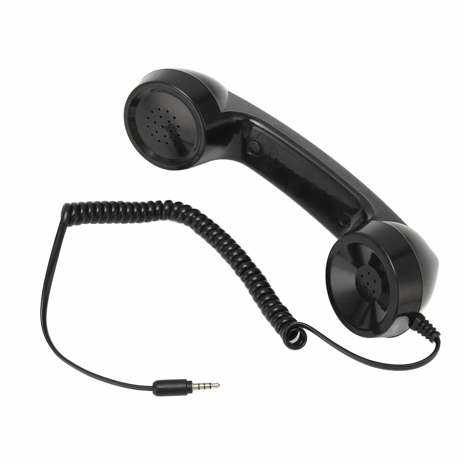 Zapasowa Słuchawka Telefoniczna, Retro Telefony Komórkowe, Odbiornik Telefonu Komórkowego z Przewodem Spiralnym o Długości 9 Stóp, odpowiedź Jednym Przyciskiem/regulacja (Czarny)