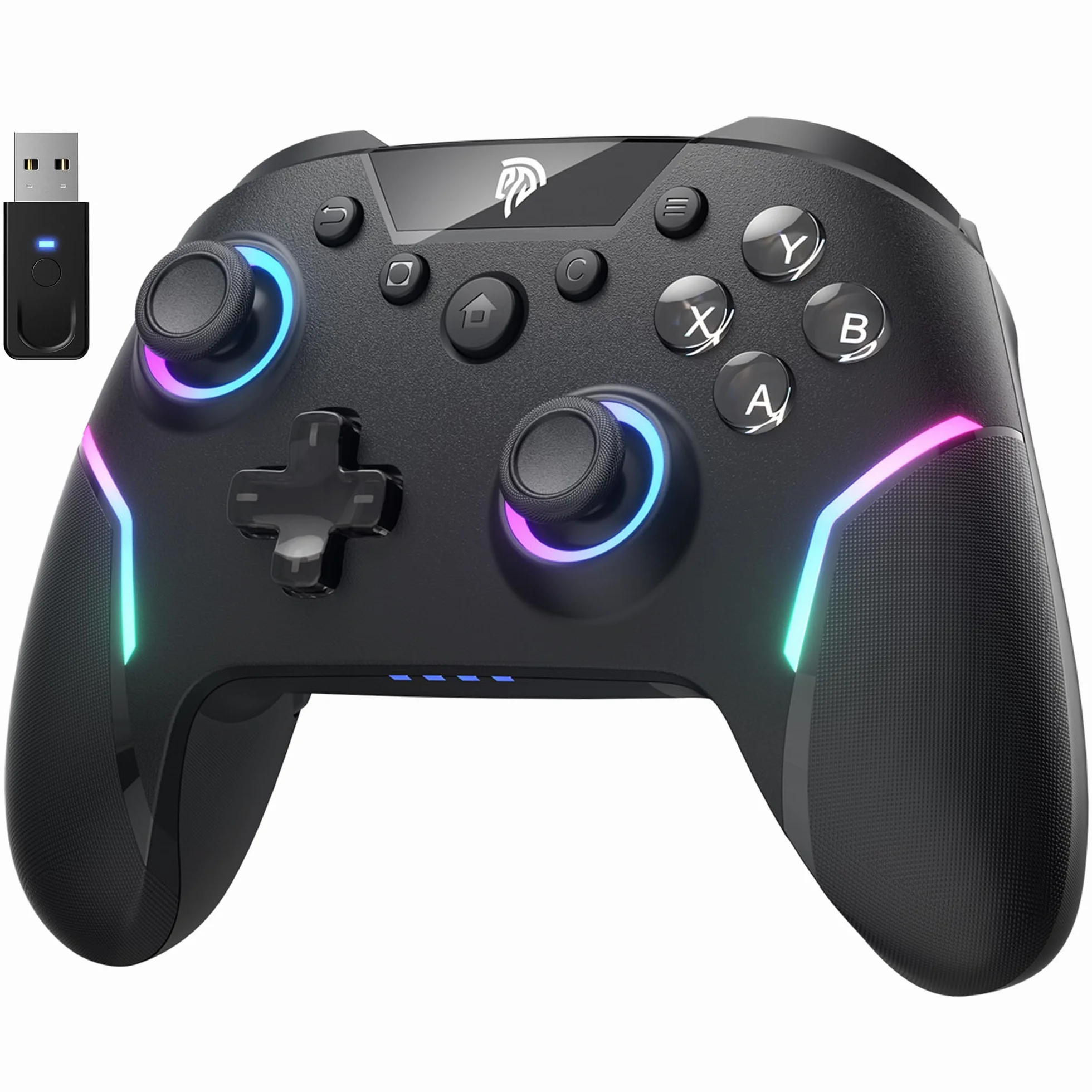 EasySMX X20 bezprzewodowy kontroler PC z RGB, Trigger Hall 2 w 1, zdejmowany joystick hall, mechaniczne przyciski - akumulator 1000 mAh, kompatybilny z komputerem / przełącznikiem/telefonem komórkowym