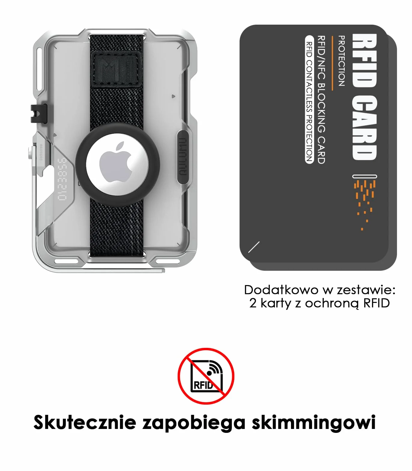 Aulumu G03 Przezroczysty Magnetyczny Uchwyt na Karty | Portfel Magnetyczny Zgodny z MagSafe | Wielofunkcyjny – Podstawka/Uchwyt do Telefonu | Otwieracz do Butelek | Karta z Ochroną RFID – Przezroczyst