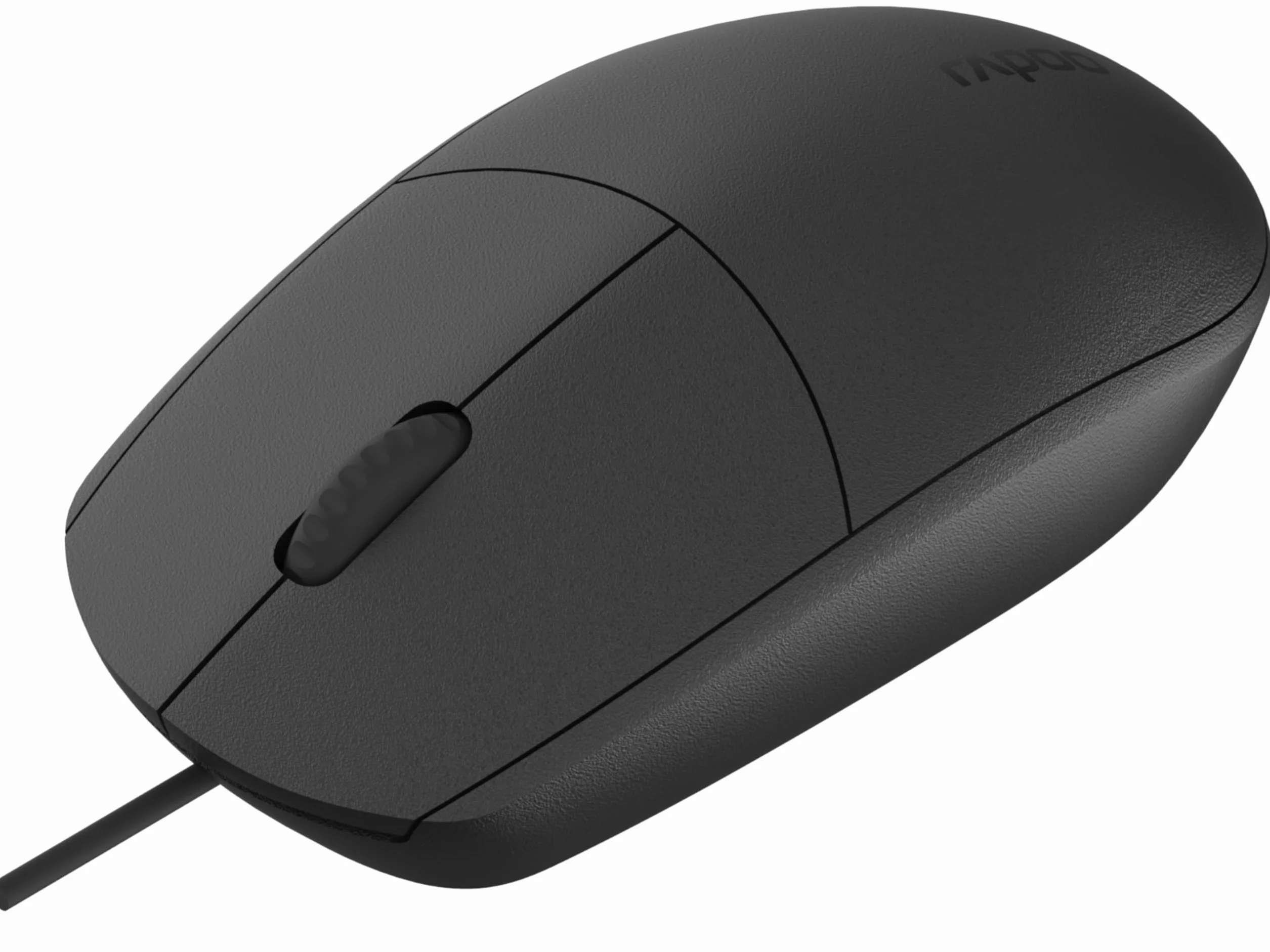 Rapoo Komputerowa mysz optyczna N100 (ergonomiczna, oburęczna, 3 przyciski, przewodowa, 1600 DPI, scroll) czarna