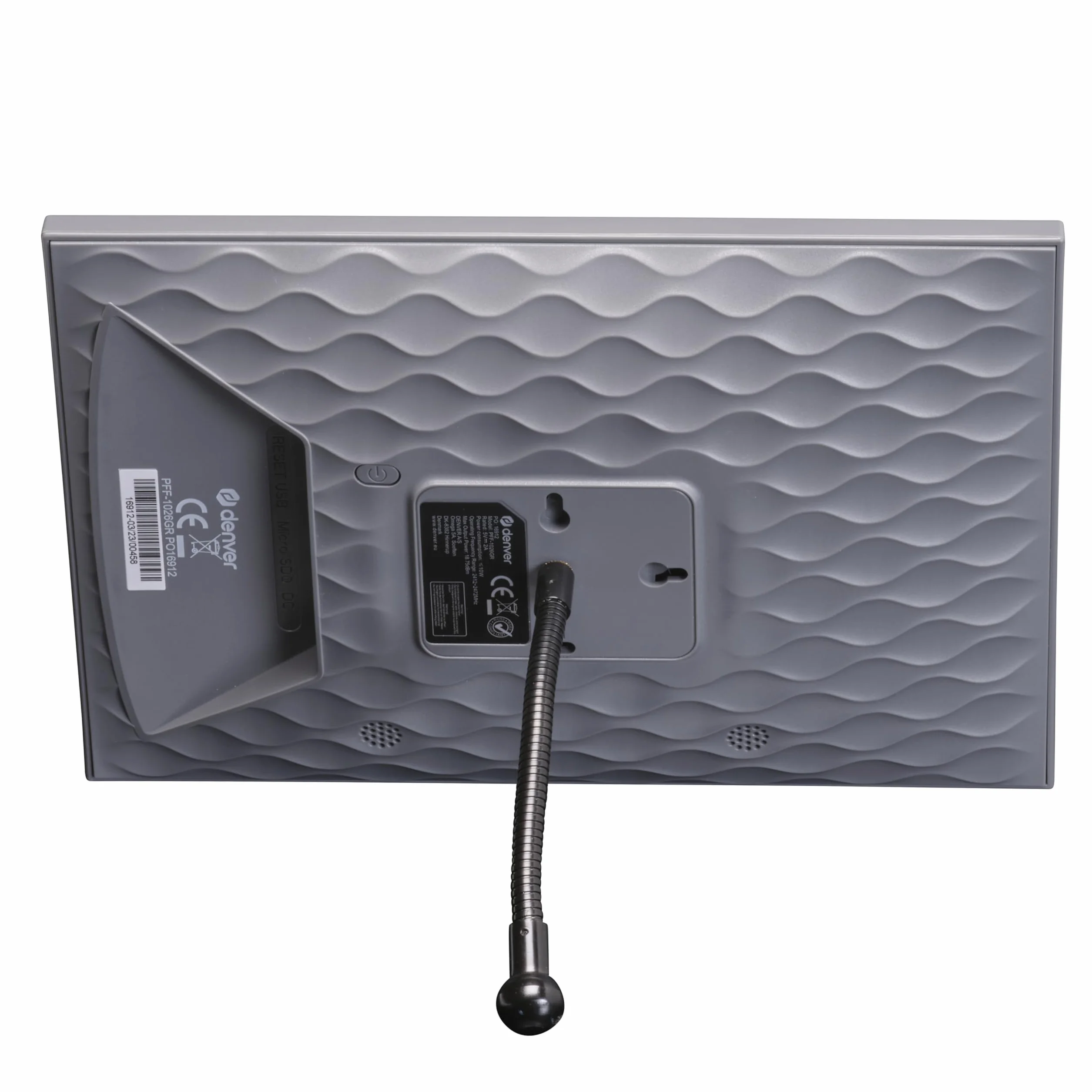 Denver PFF-1026G cyfrowa ramka na zdjęcia Wi-Fi – ekran dotykowy IPS HD 10,1", zintegrowane oprogramowanie FRAMEO, bezprzewodowe udostępnianie, funkcja timera, szara