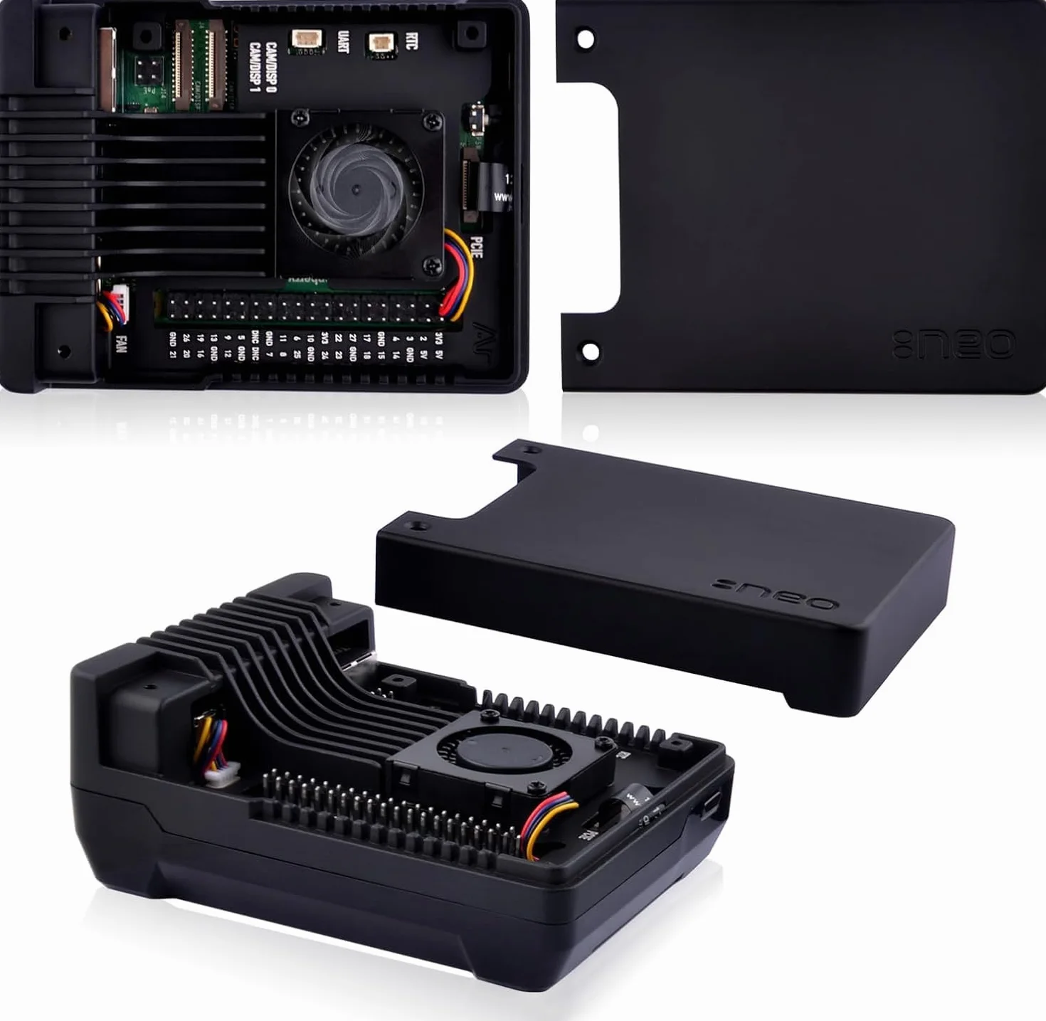 Argon Neo 5 M.2 NVMe PCIe obudowa do Raspberry Pi 5, aluminiowa z wentylatorem