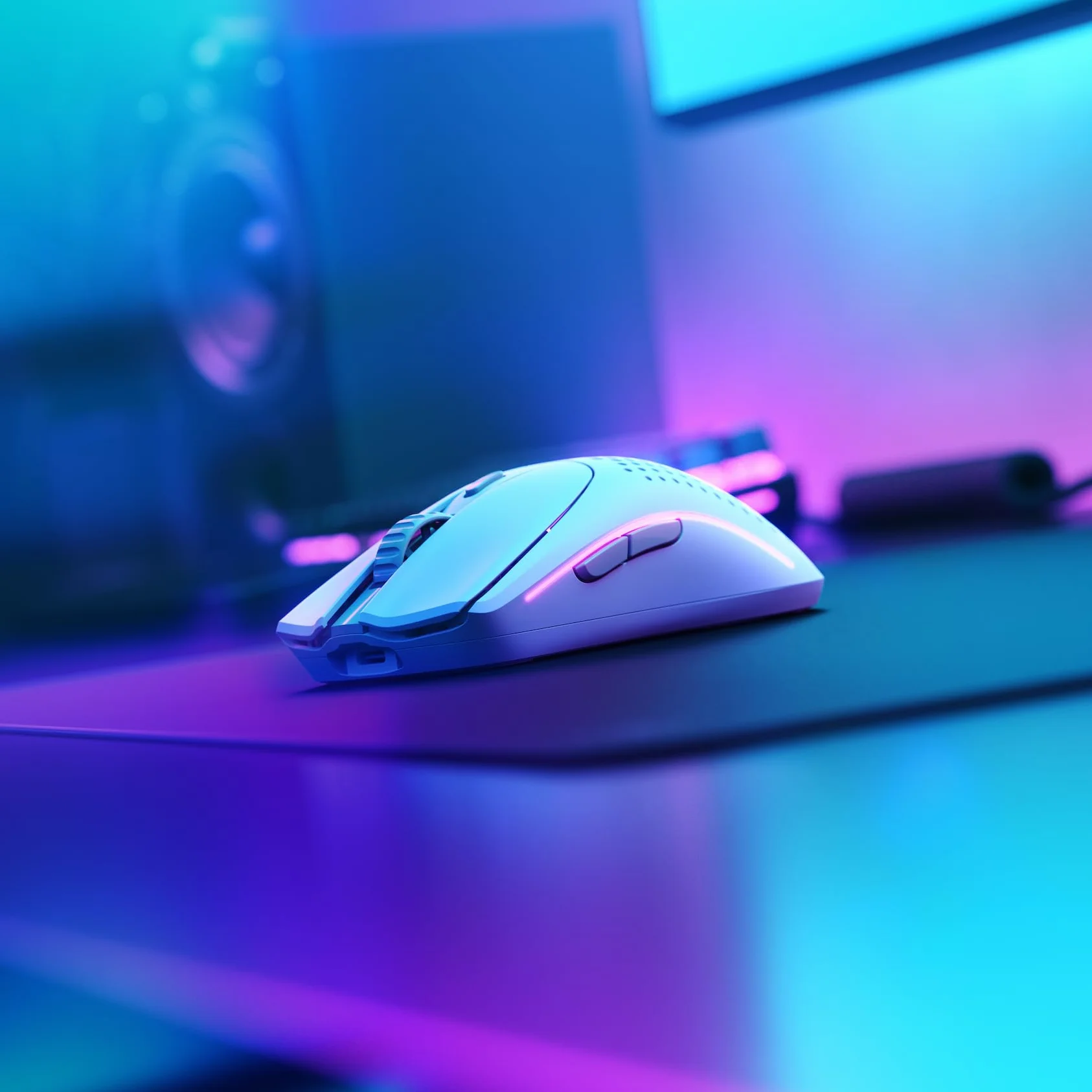 GLORIOUS Gaming Model O 2 Wireless – hybrydowa 2,4 GHz/Bluetooth, długi czas baterii, superlekka (68 g), czujnik BAMF 2,0 26k, RGB, oburęczna, 6 przycisków, ślizgacze – biel