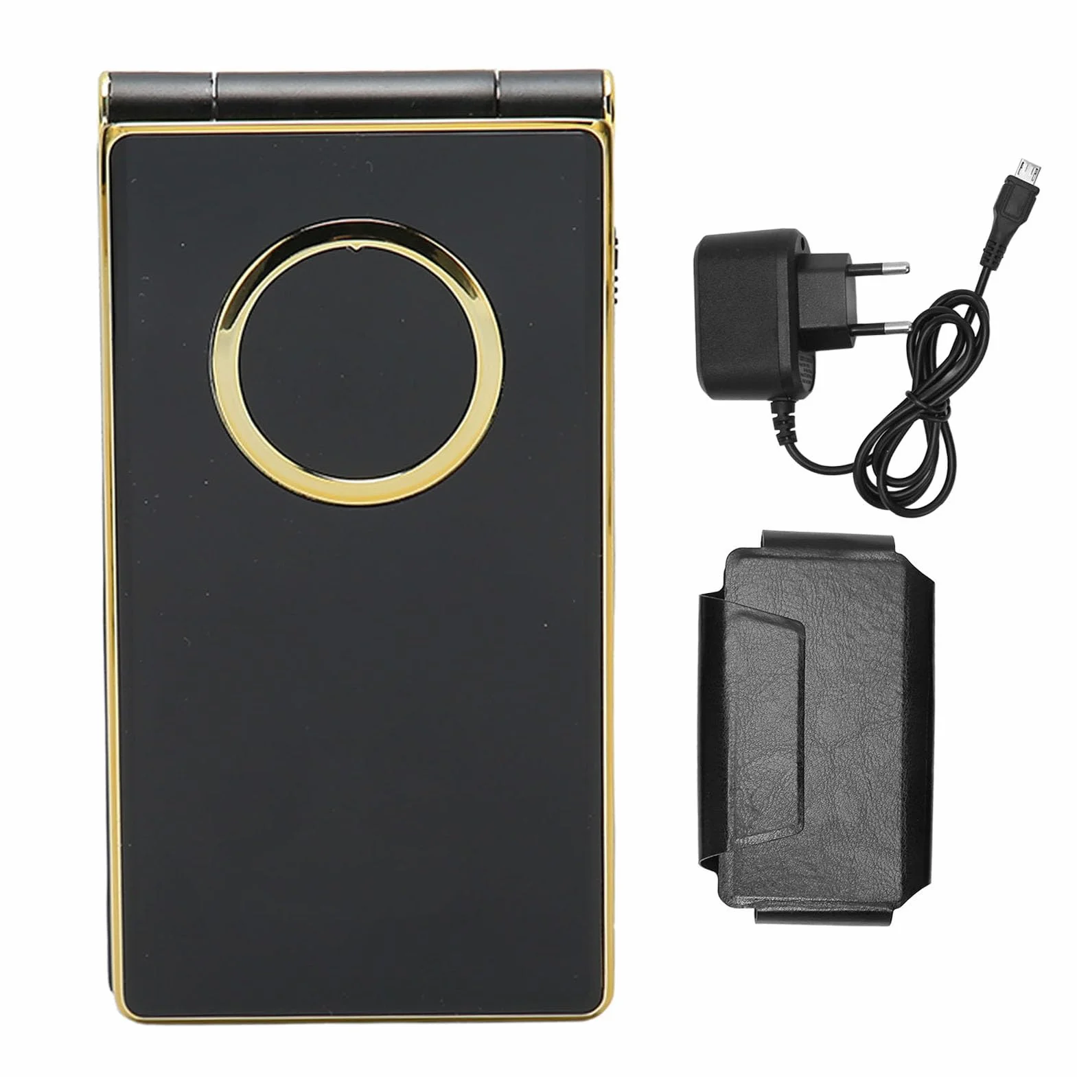 Składany Telefon dla Seniorów, Telefon Komórkowy z Dużymi Przyciskami dla Seniorów, Odblokowany Telefon 2G GSM Dual SIM Card Slots (Złoto)