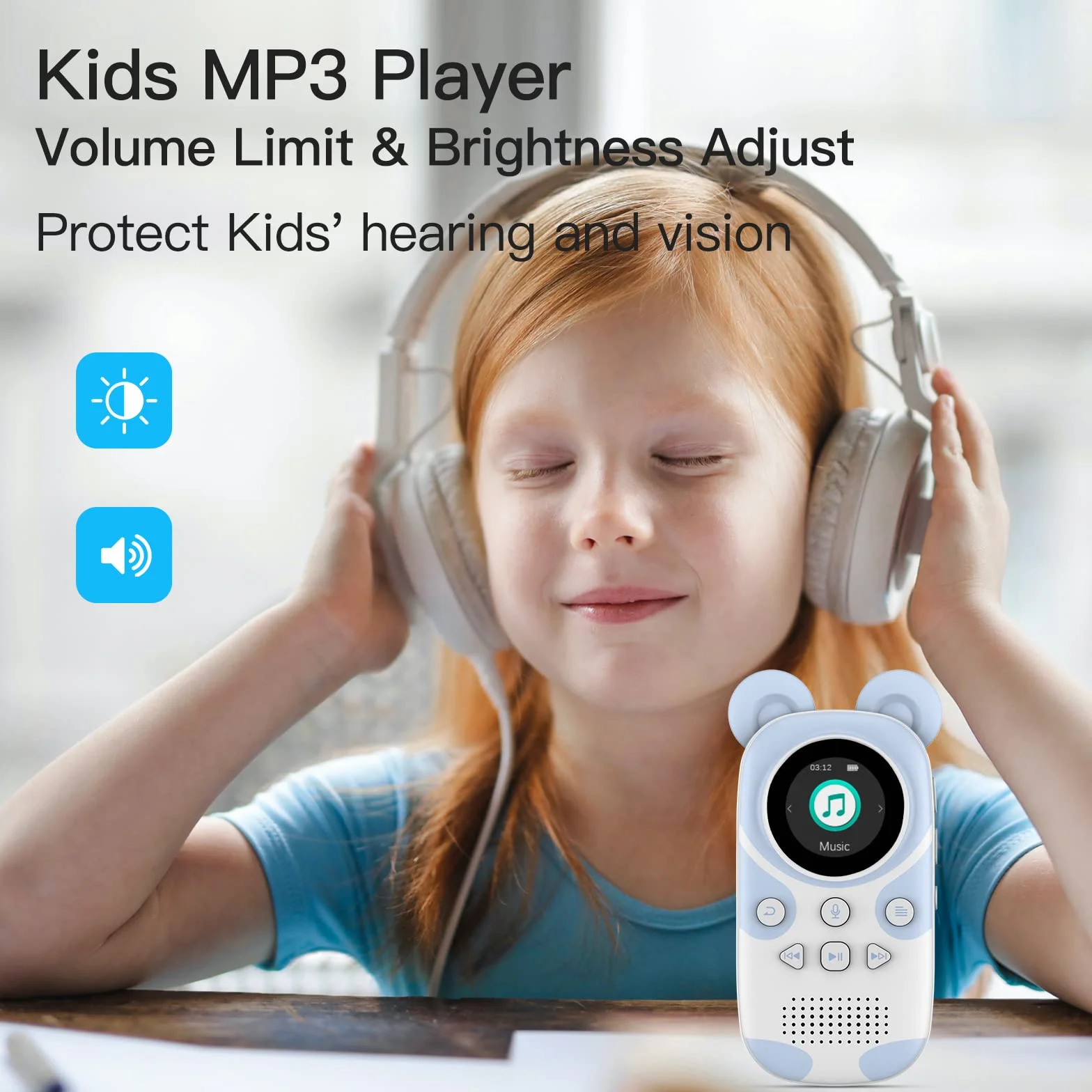 Odtwarzacz MP3 dla dzieci Bluetooth 5.3 64 GB z radiem FM i budzikiem