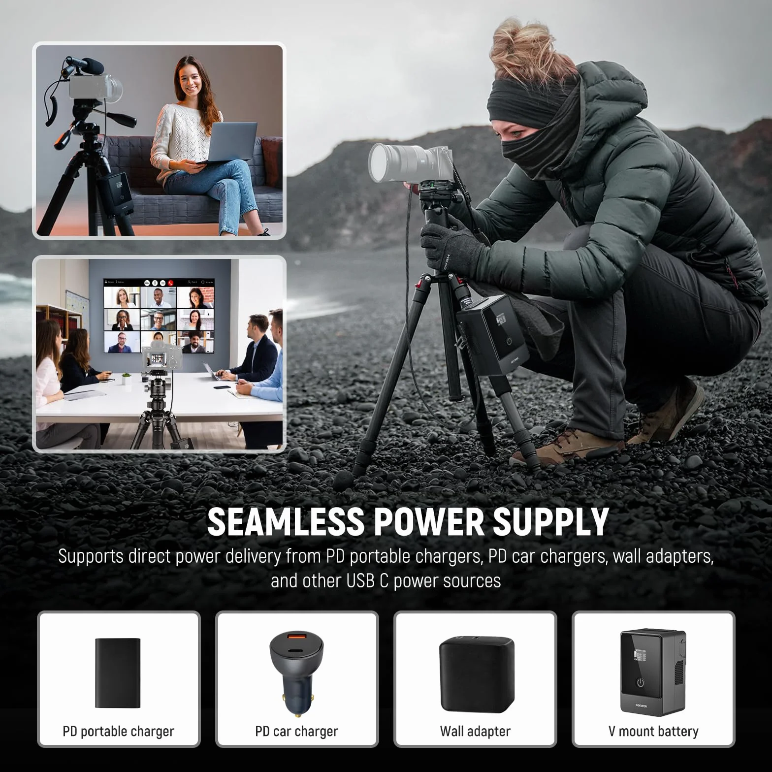NEEWER Bateria zapasowa NP-FZ100 USB C 8,2 V kompatybilna z Sony FX3 FX30 ZV-E1 A1 A6600 A6700 A7III A7IV A7C A7CII A7CR A7RIII A7RIV A7RV A7SIII A9