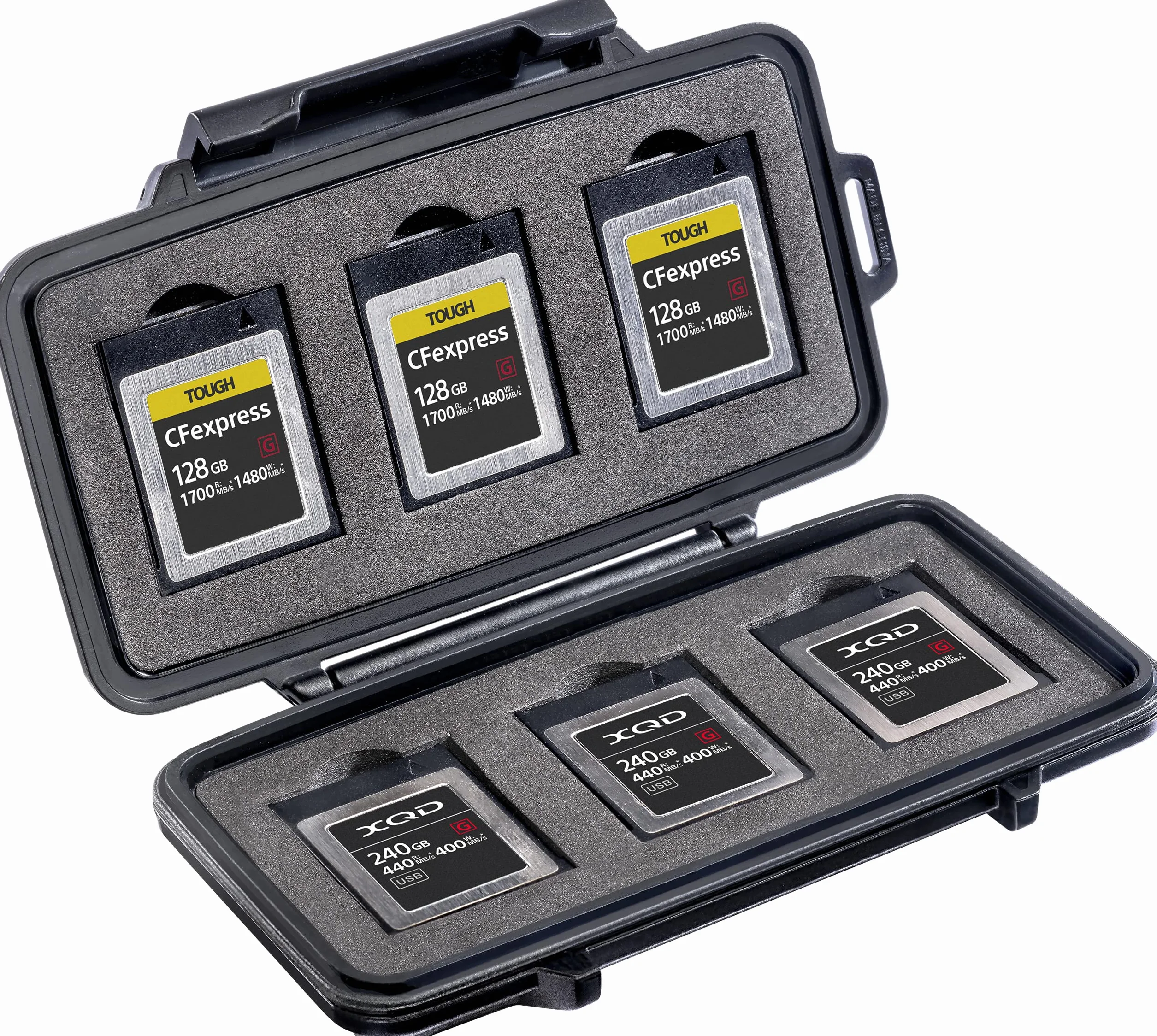Peli 009650-0100-110E Etui na Karty Pamięci, Czarny, 6x CFexpress