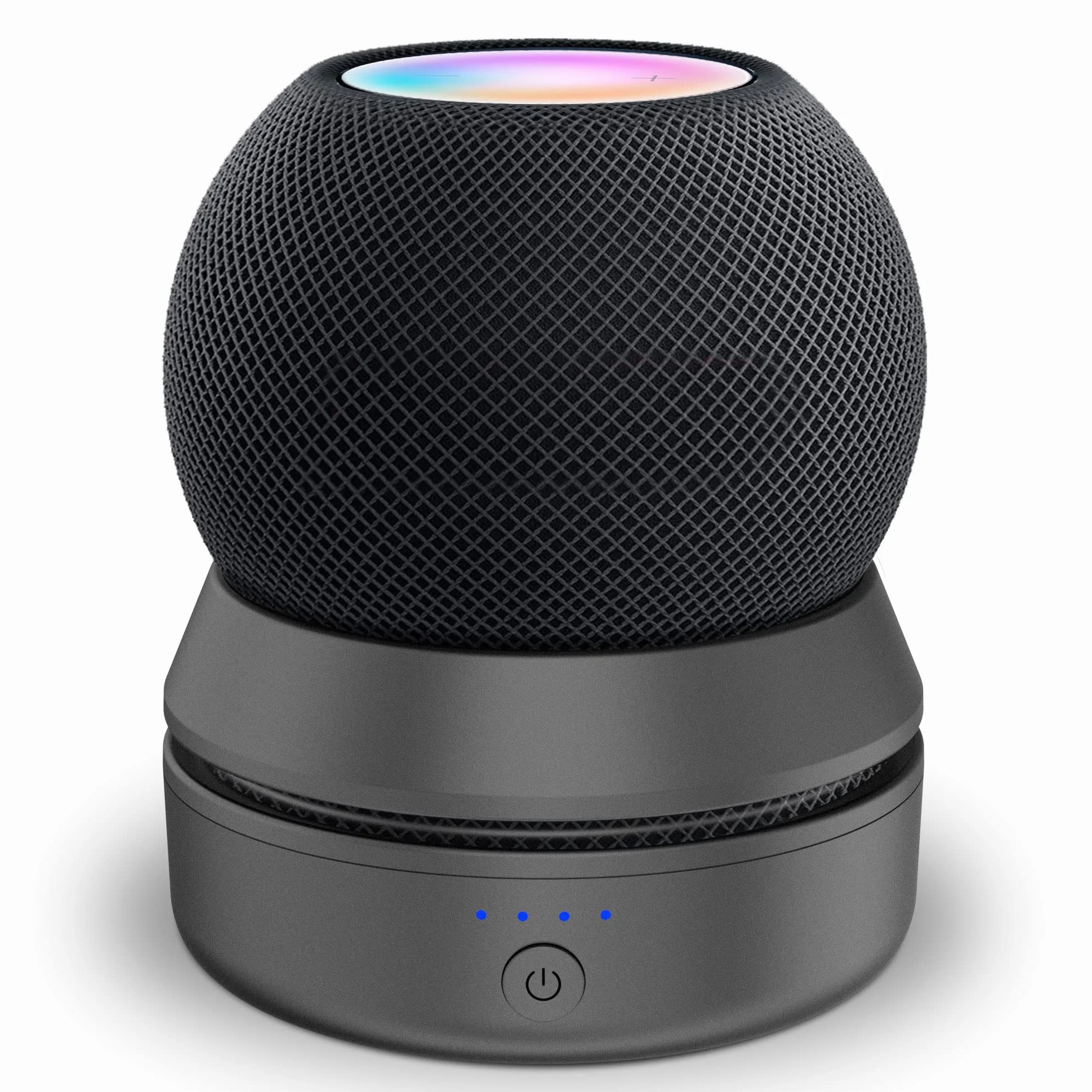 PlusAcc Akumulator kompatybilny z HomePod Mini – stojak na baterie, Home Pod Mini, akcesoria, stacja akumulatorowa z wbudowanym zarządzaniem kablami (bez urządzeń), czarny