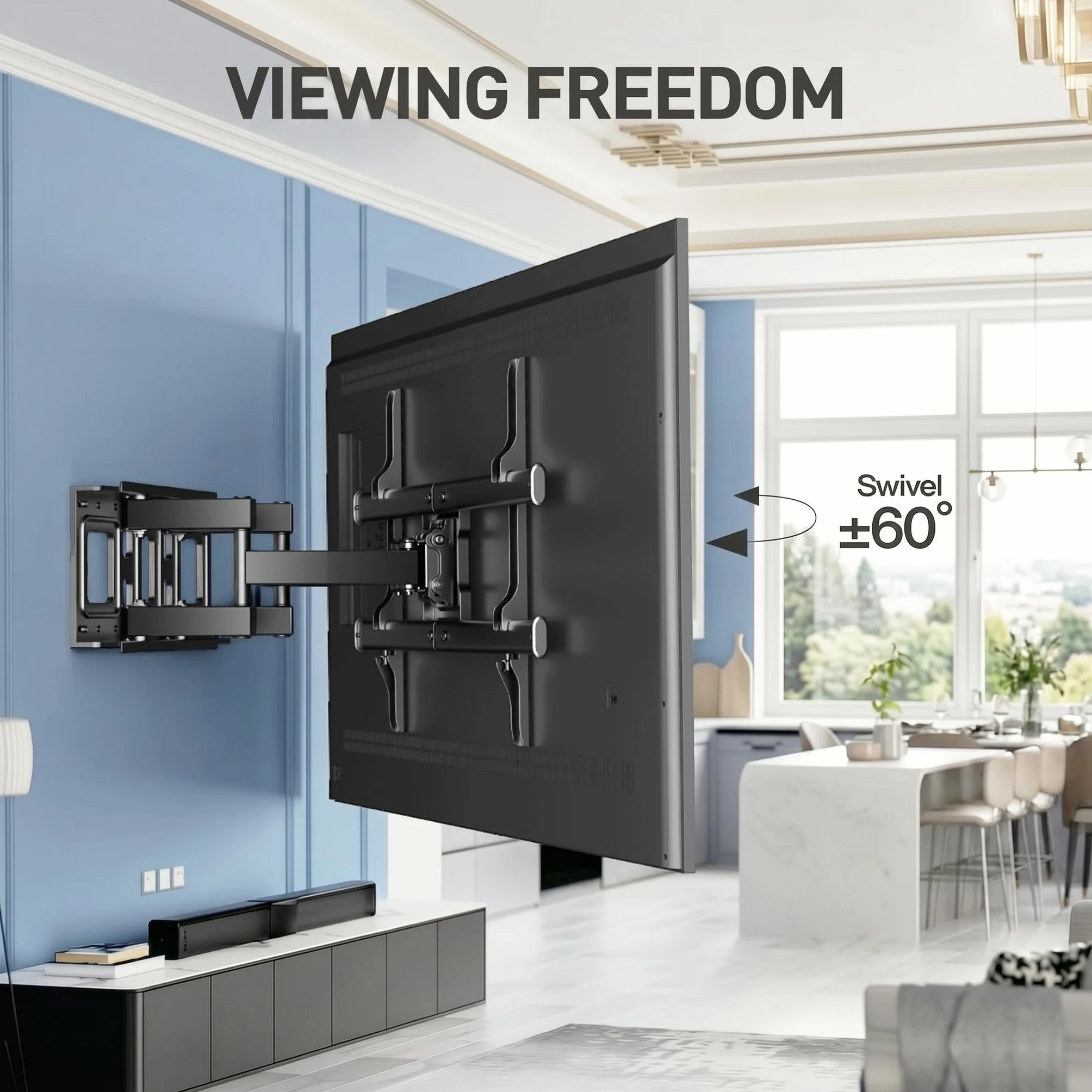 PERLESMITH Uchwyt do Telewizora Obrotowy Pochylany 37-85 Cali 60 kg VESA 600x400 mm PSPILFK1