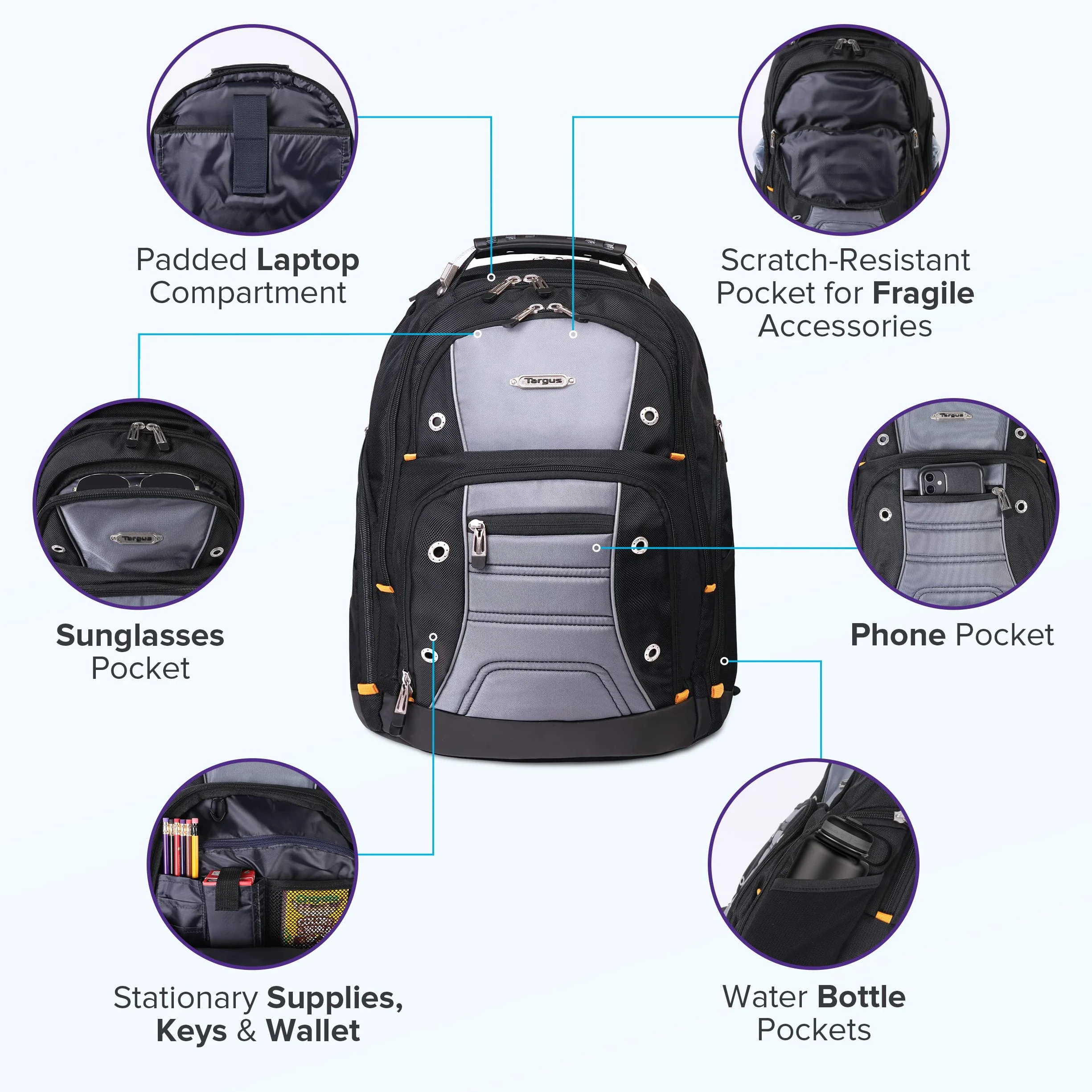 Targus Drifter II Plecak na laptopa 40.6 cm czarny szary