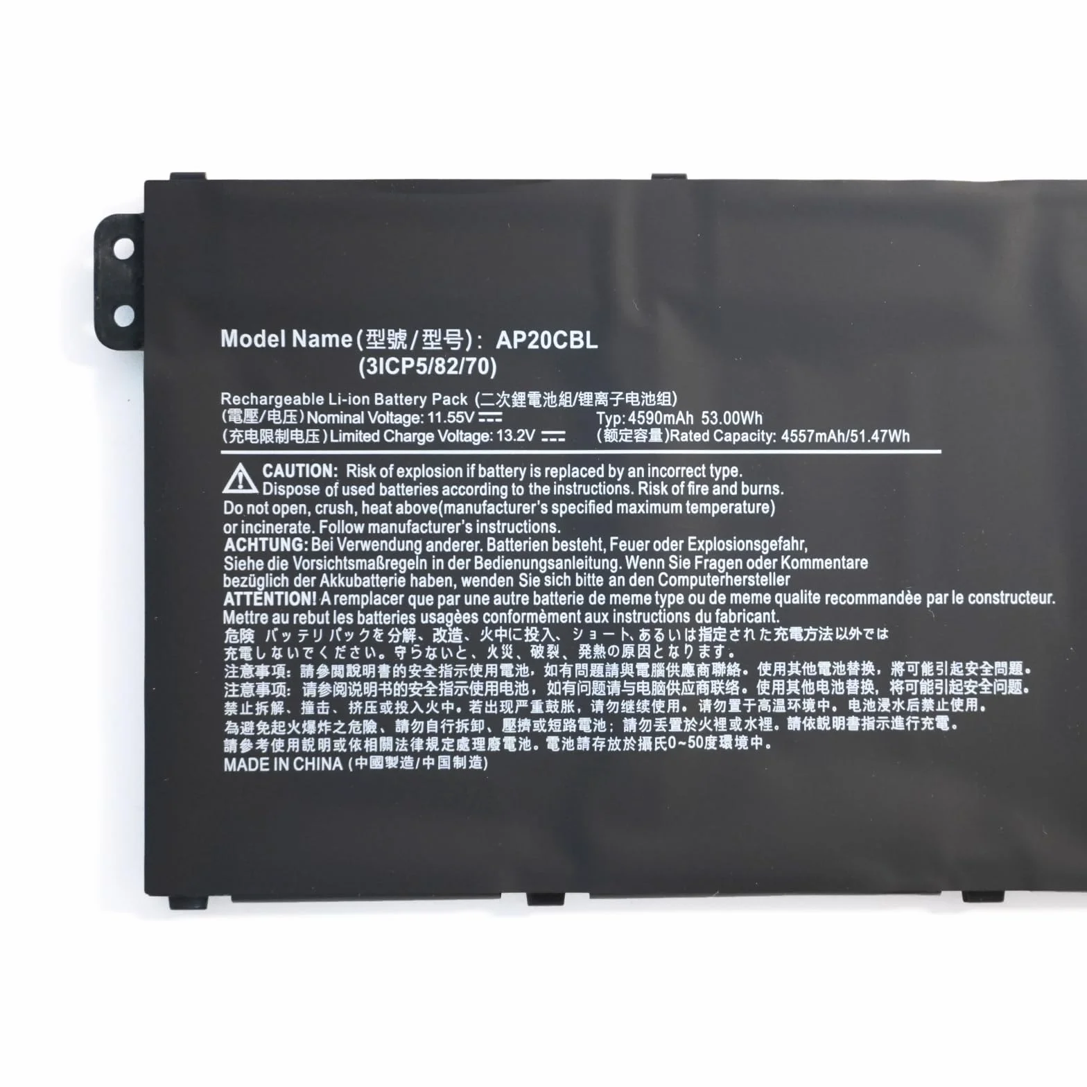 AP20CBL bateria do tabletu kompatybilna z Acer Aspire 5 A515-45 A515-46 A515-56 A515-56T A515-56G Aspire 7 A715-43G Swift 3 SF314-43 SF314-511 Vero AV15-51 TravelMate Spin TravelMate Seria B3 (11,55 V