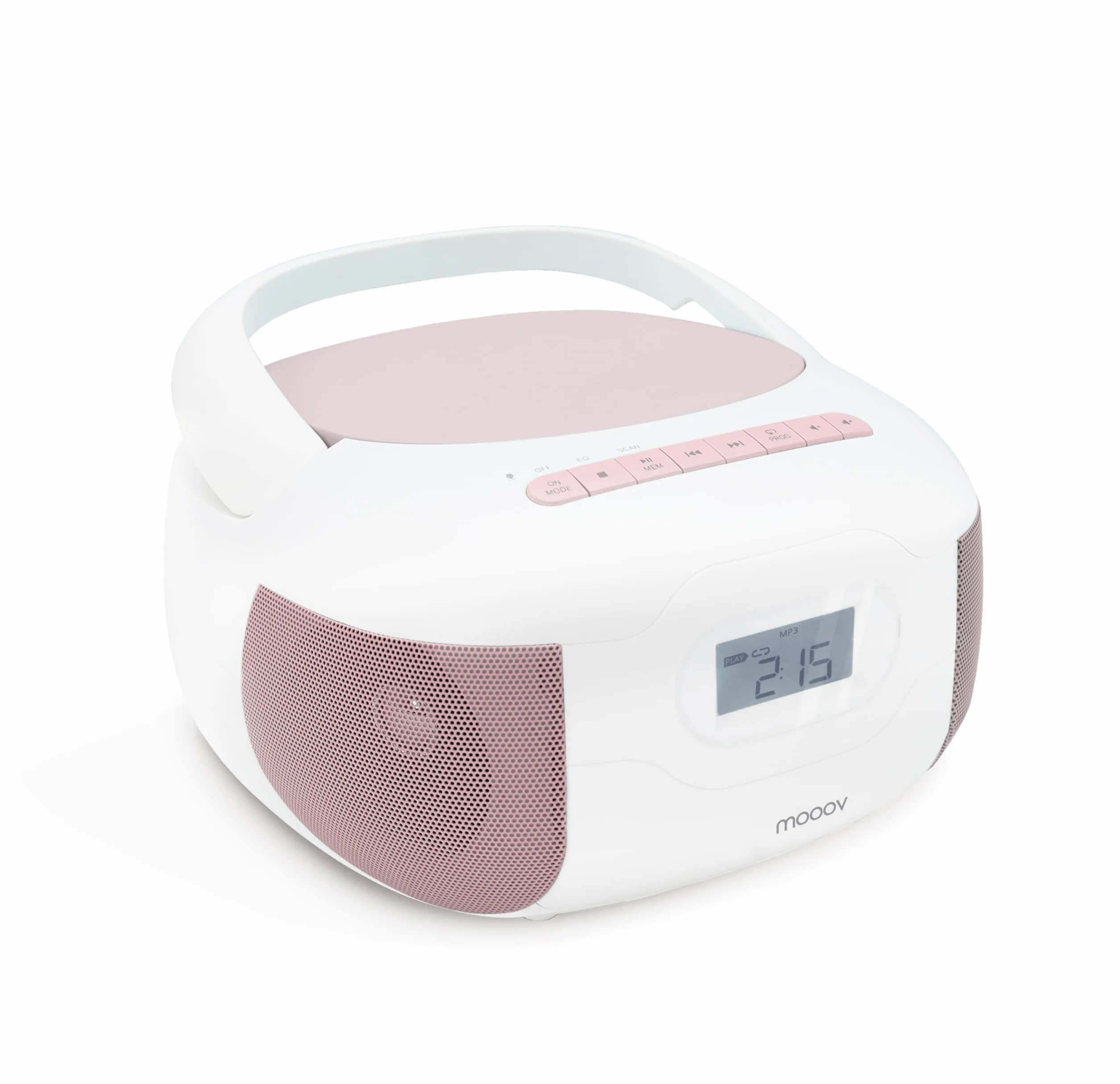 Metronic Przenośny odtwarzacz CD Radio Bluetooth Eden, MP3 z portem USB, odtwarzacz kart micro SD, radio CD - różowy - 477185