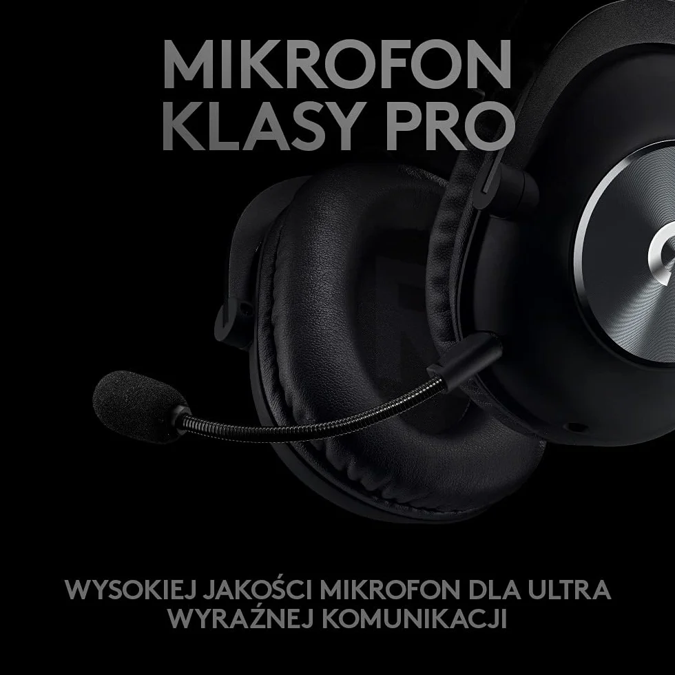 Logitech G PRO X Gaming-Headset, przewodowe słuchawki nauszne z niebieskim mikrofonem VO!CE, DTS X 7.1, 50mm przetworniki PRO-G, dźwięk przestrzenny 7.1 do gier e-sportowych - Czarny