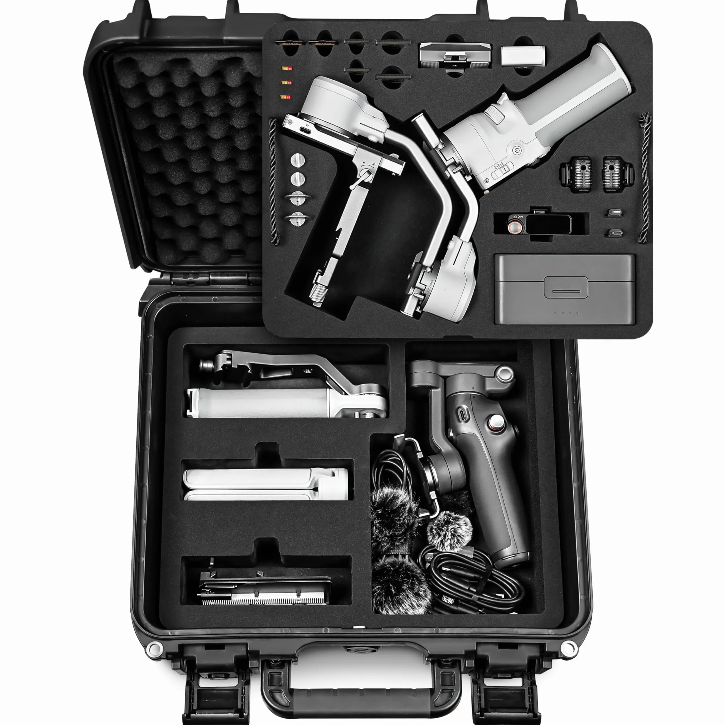 Lekufee wodoodporna twarda torba na DJI RS 4 Mini, Combo, stabilizator gimbala, DJI Mic 3/Mic Mini/Mic 2 i inne akcesoria (tylko torba)